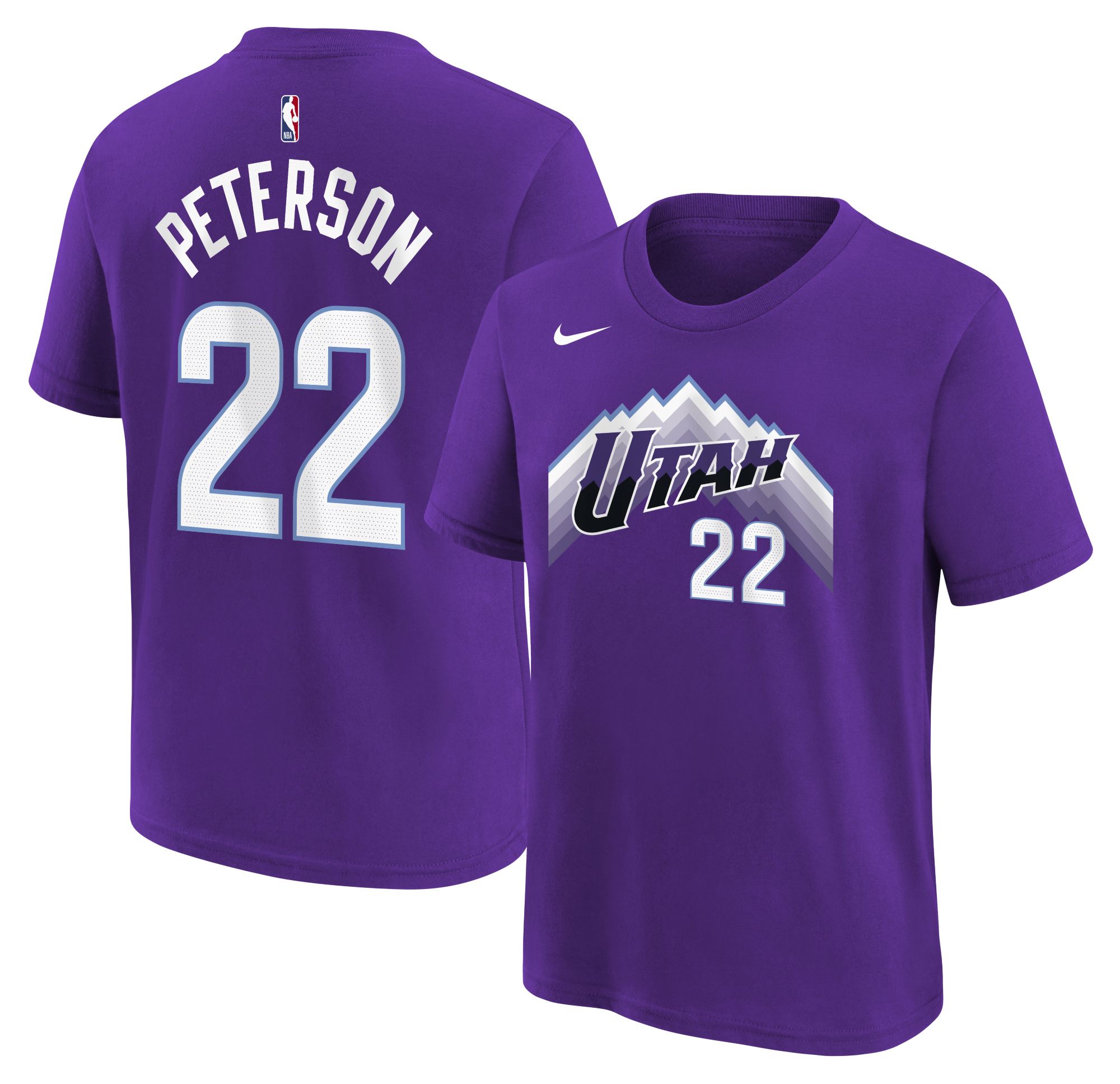 Nike Boys' Utah Jazz Purple Darryn Peterson #22 Icon Edition T-Shirt