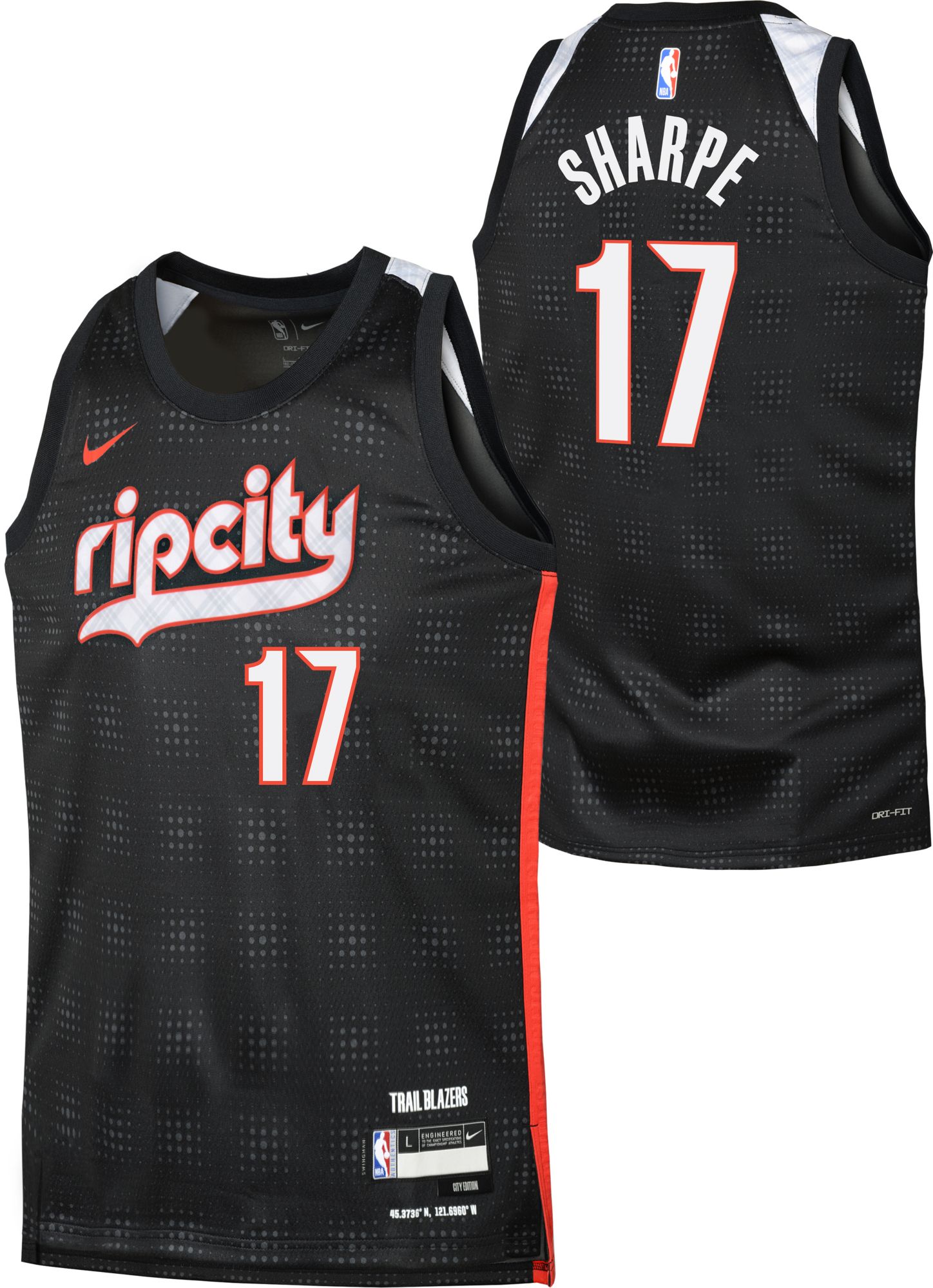 Nike Youth 2024-25 City Edition Portland Trail Blazers Shaedon Sharpe #17 Swingman Jersey