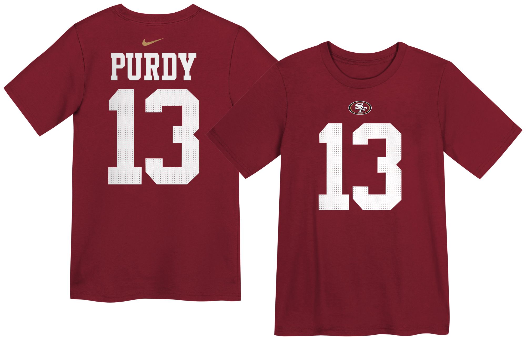 Nike Boys' San Francisco 49ers Brock Purdy Red T-Shirt