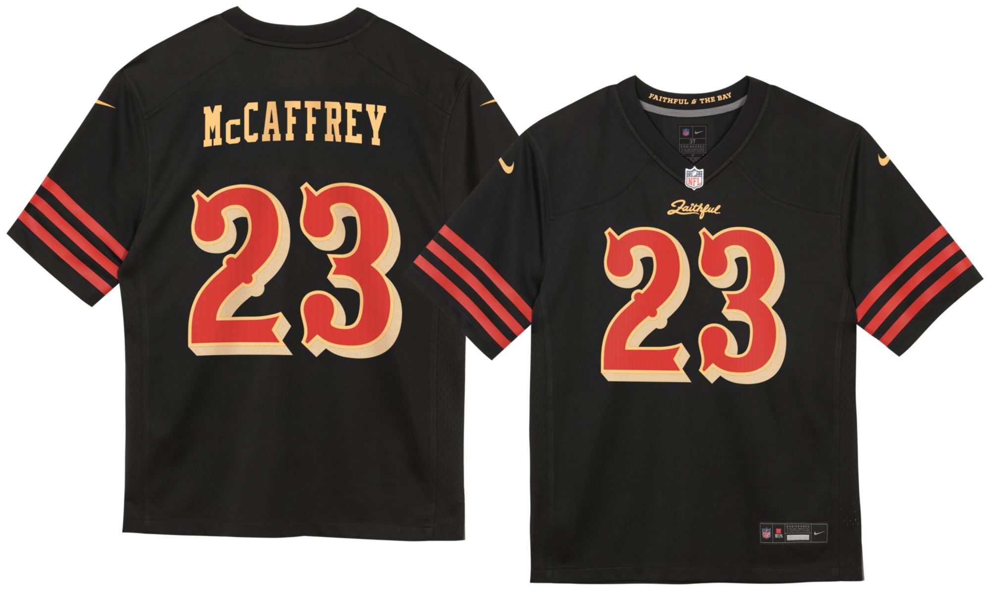Nike Boys' San Francisco 49ers Christian McCaffrey #23 Black Rivals Game Jersey