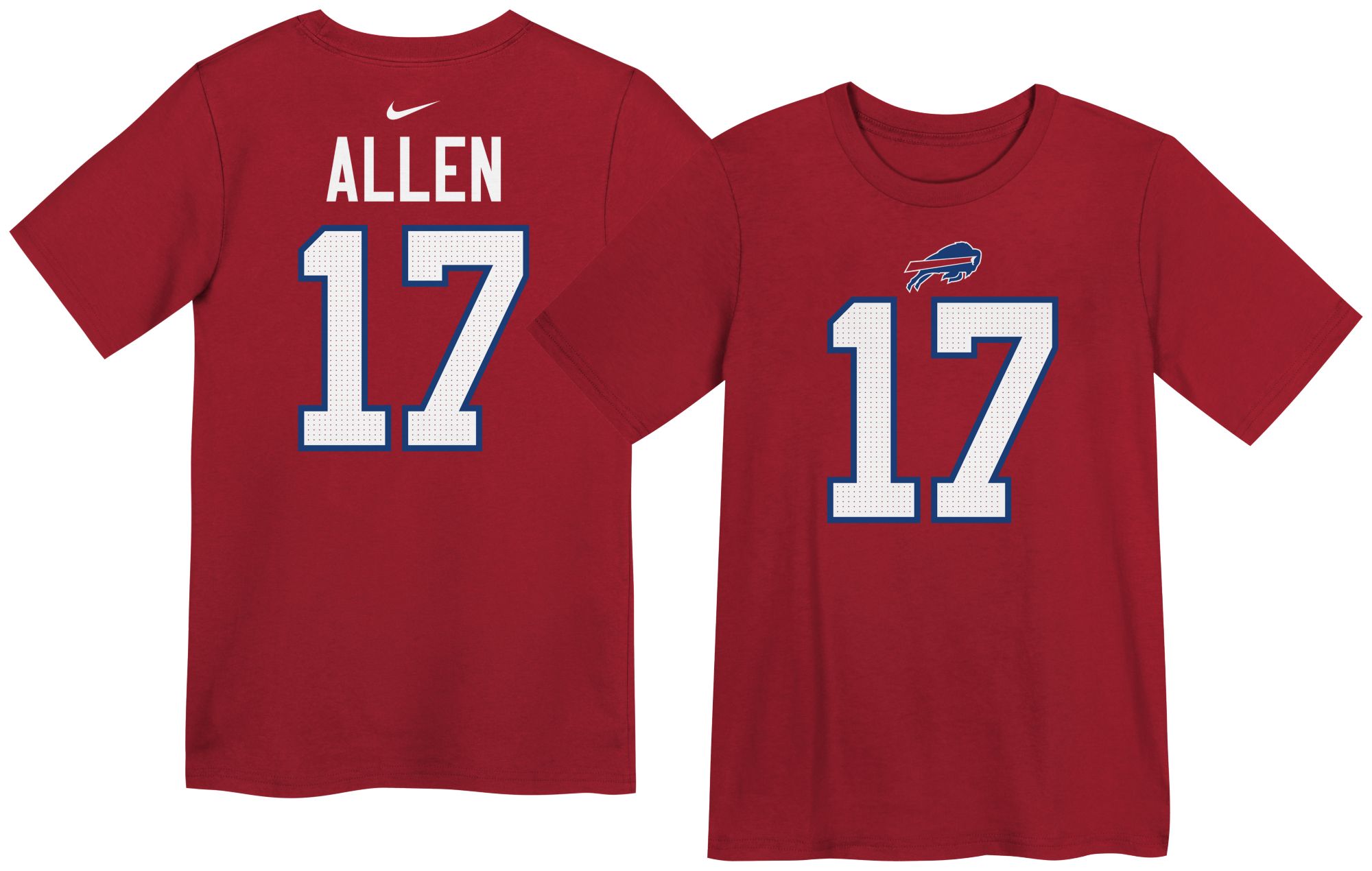 Nike Boys' Buffalo Bills Red Josh Allen #17 T-Shirt