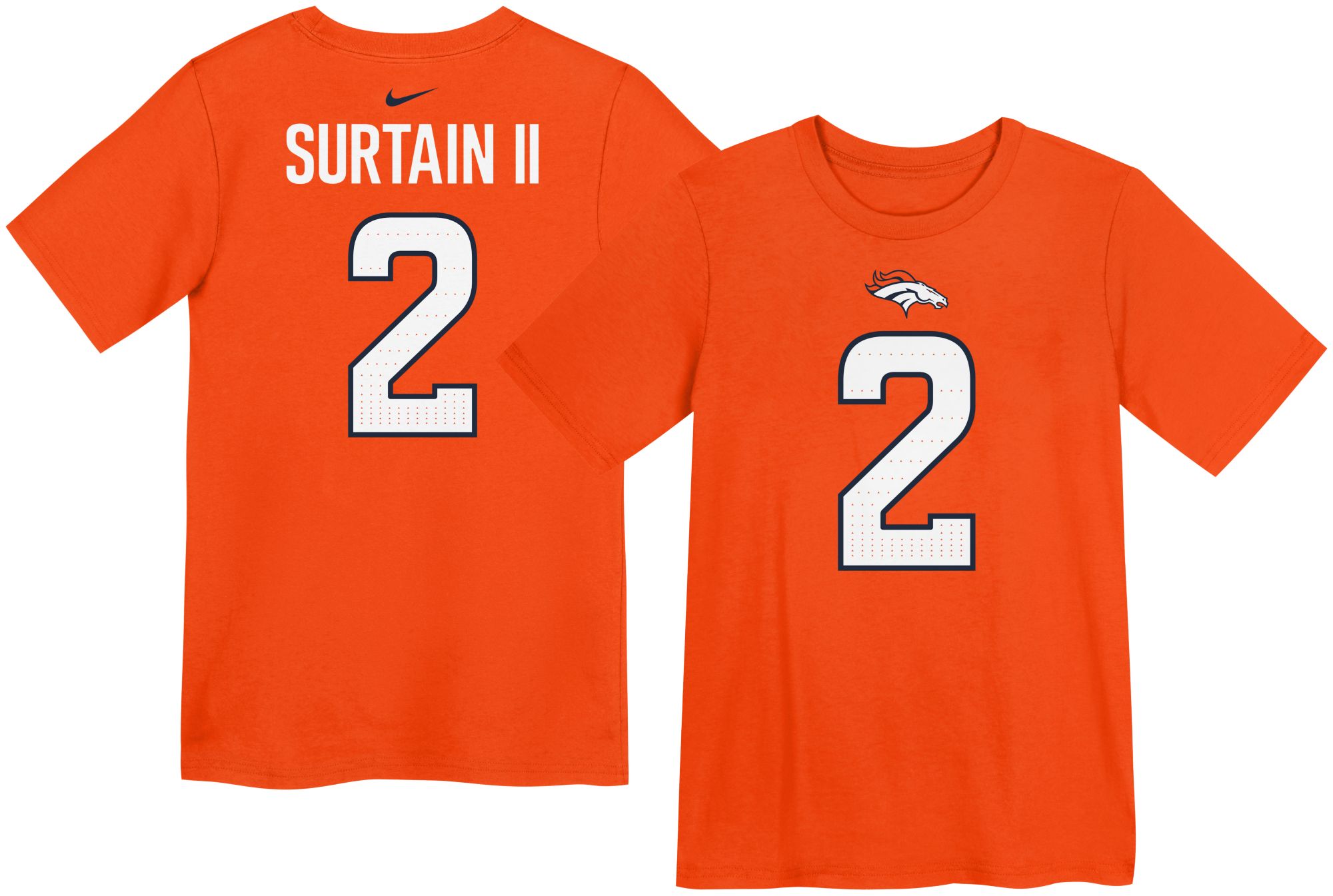 Nike Boys' Denver Broncos Patrick Surtain II Orange T-Shirt