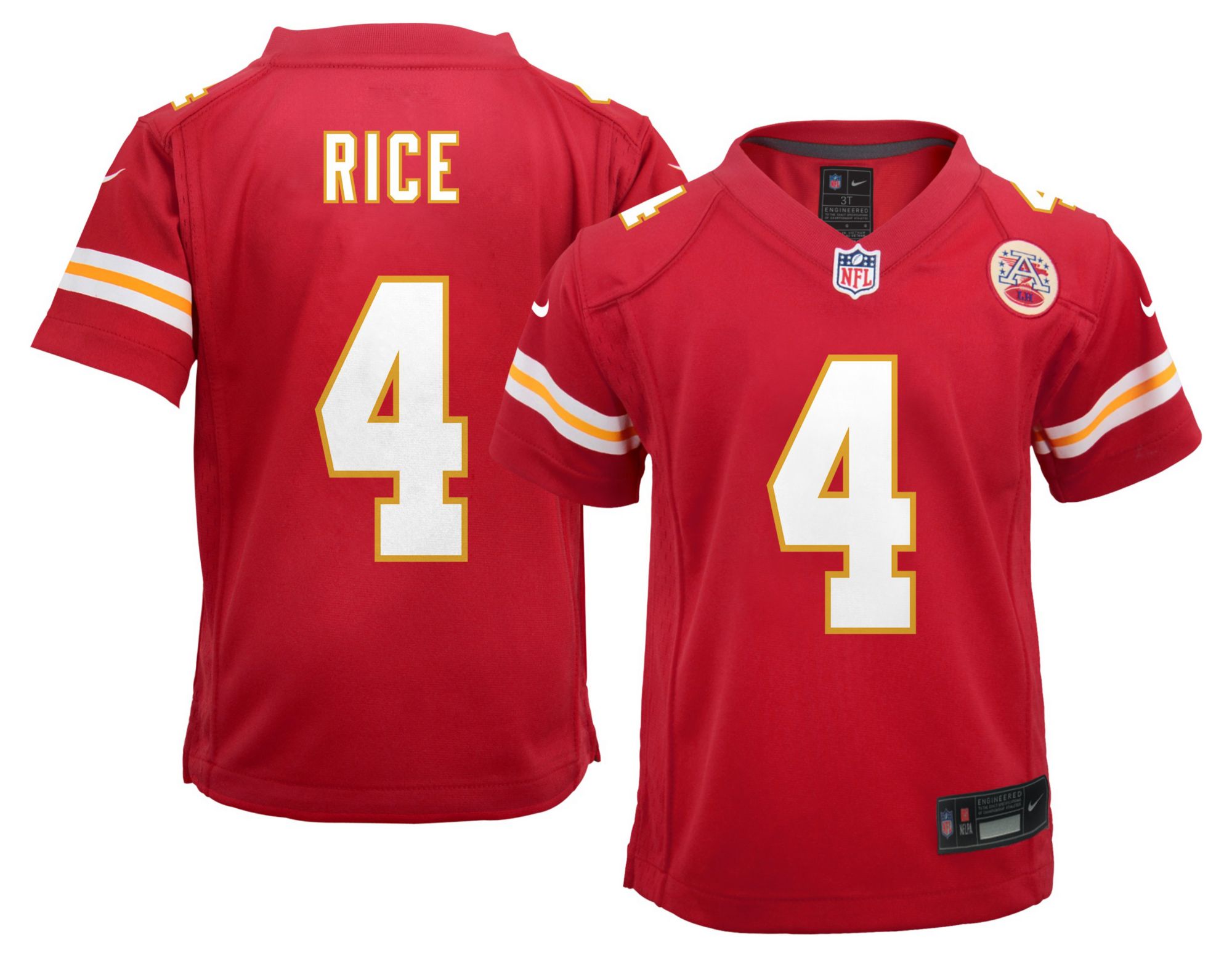 Nike Boys' Kansas City Chiefs Rashee Rice #4 Red Home Game Jersey