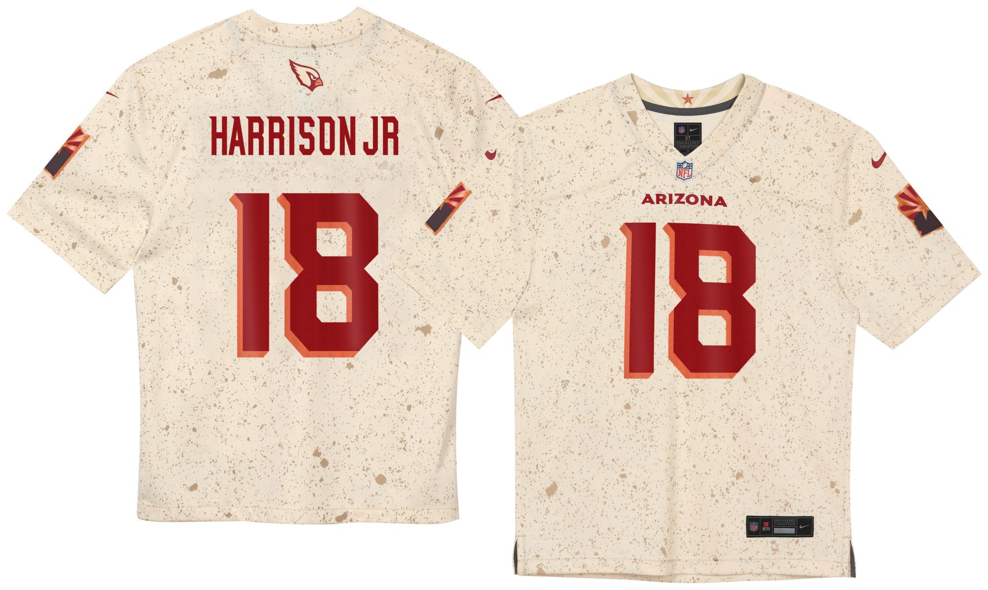 Nike Boys' Arizona Cardinals Marvin Harrison Jr. #18 Sand NFL Rivalries Game Jersey