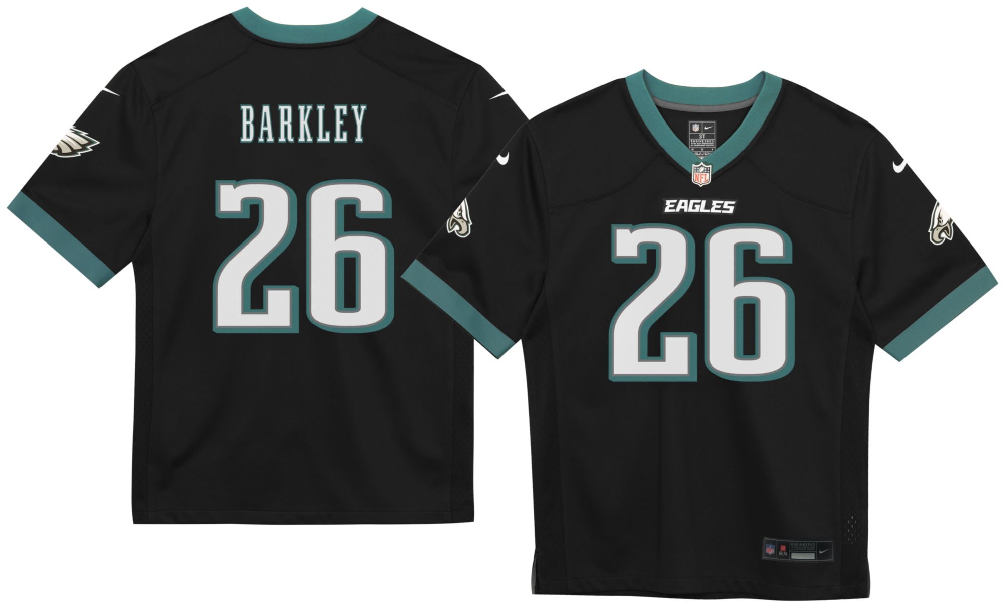 Nike Boys' Philadelphia Eagles Saquon Barkley #26 Black Alternate Game Jersey