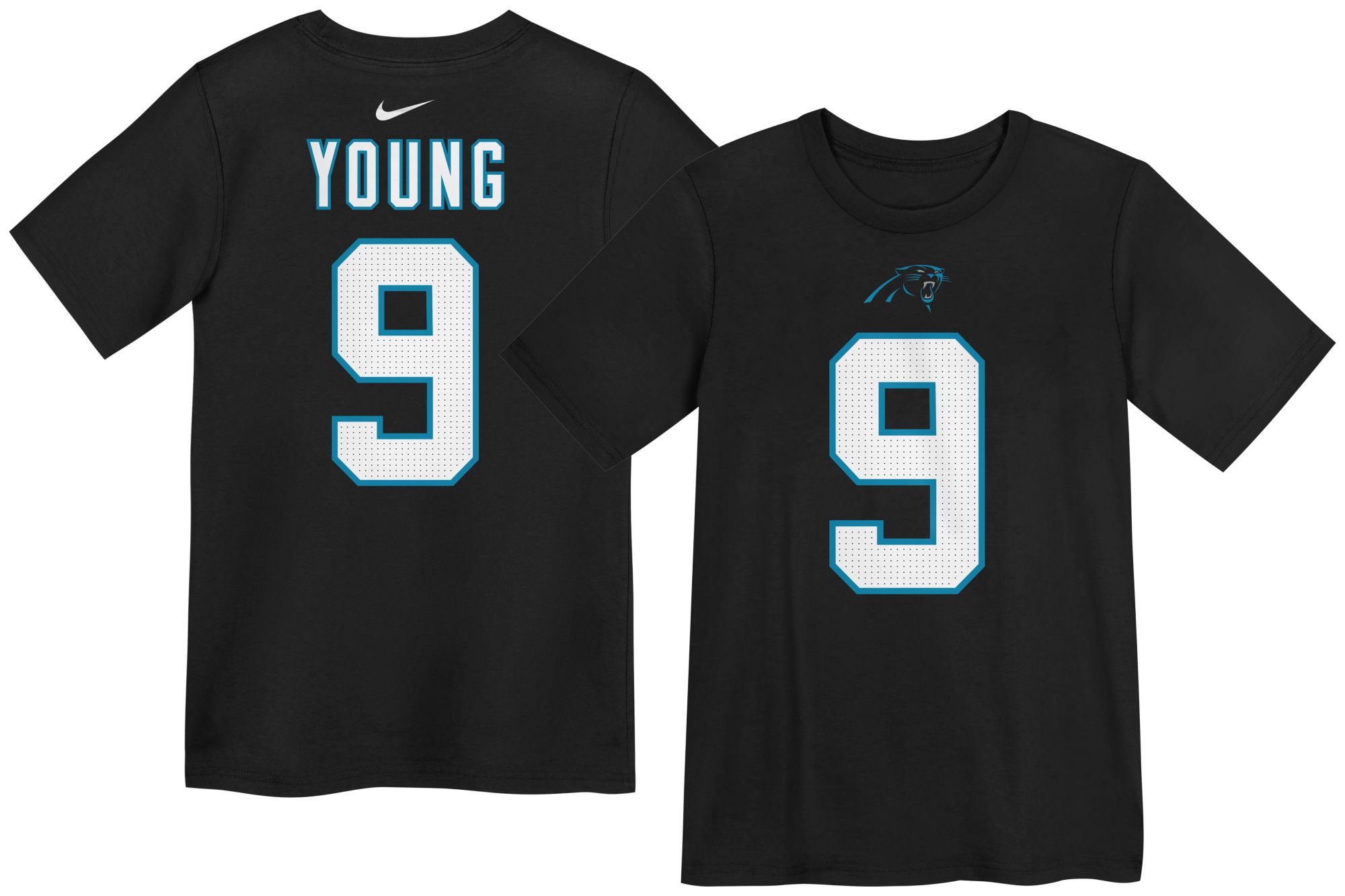 Nike Boys' Carolina Panthers Bryce Young Black T-Shirt