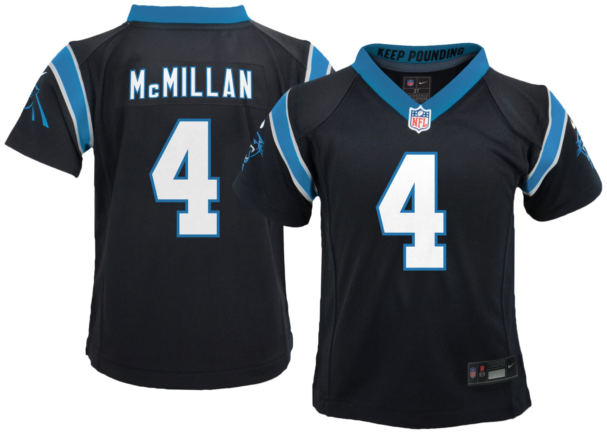 Nike Boys' Carolina Panthers Tetairoa McMillan #4 Black Home Game Jersey