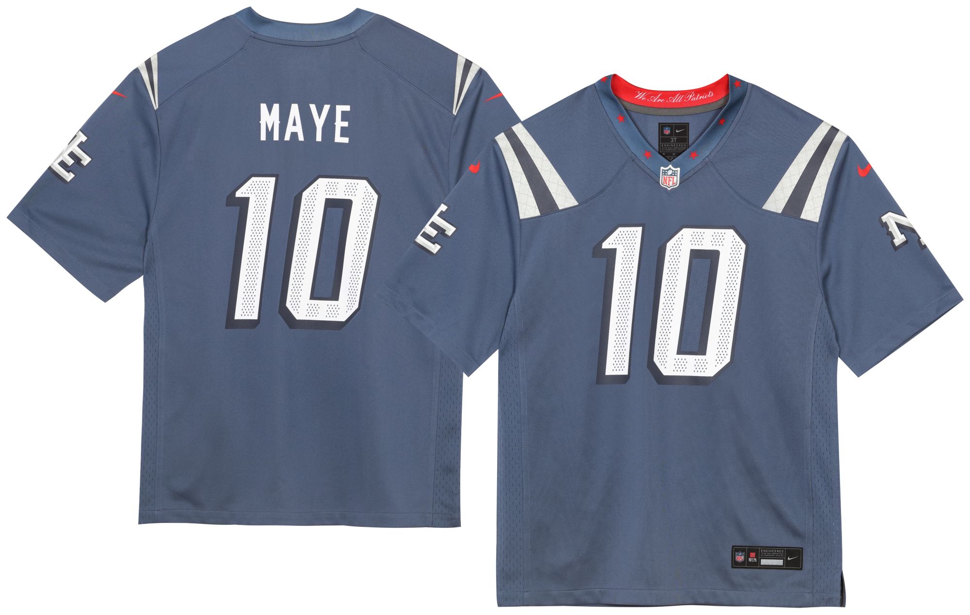 Nike Boys' New England Patriots Drake Maye #10 Blue Rivals Game Jersey