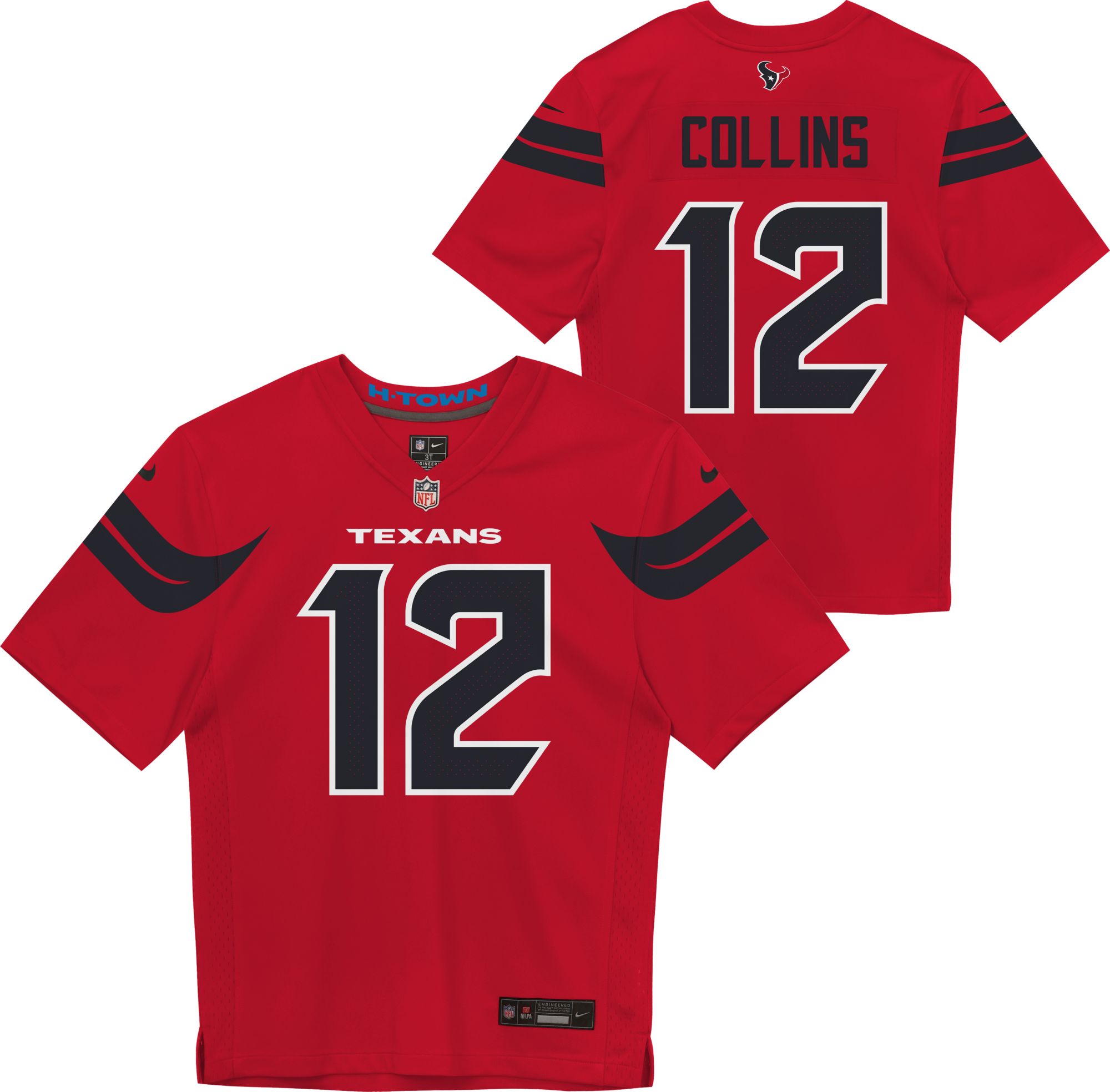 Nike Boys' Houston Texans Nico Collins #12 Red Alternate Game Jersey