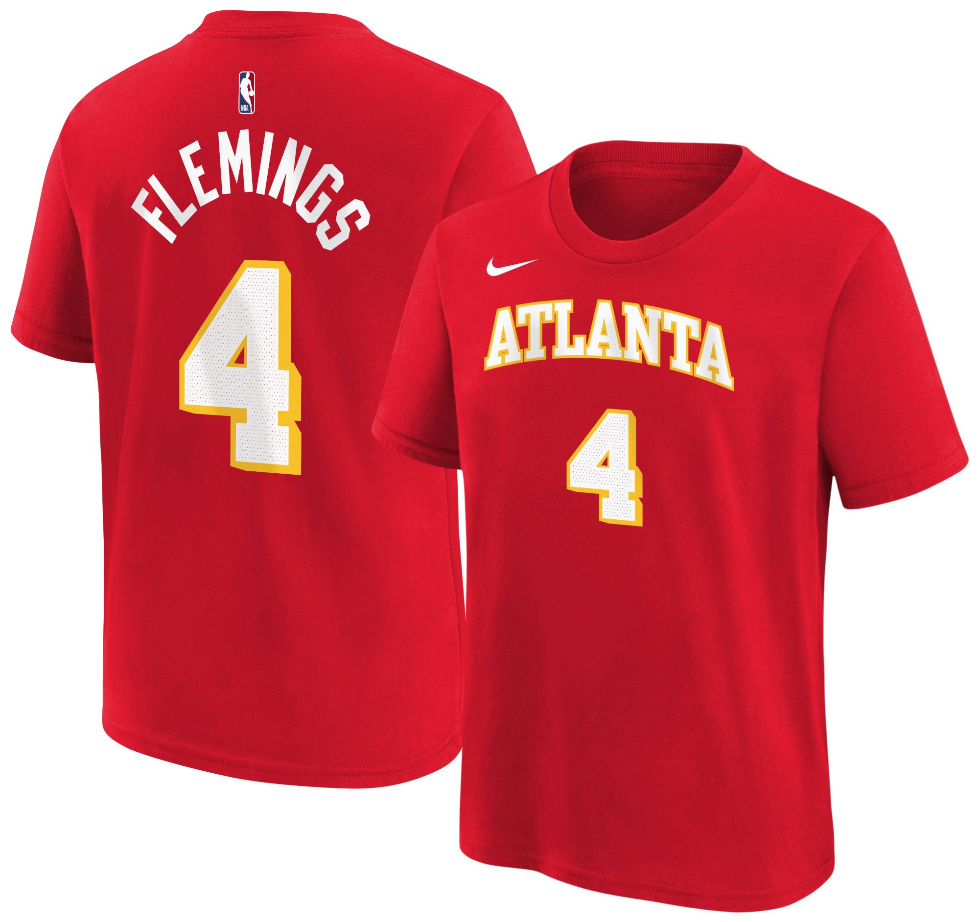 Nike Boys' Atlanta Hawks Red Kingston Flemings #4 Icon Edition T-Shirt