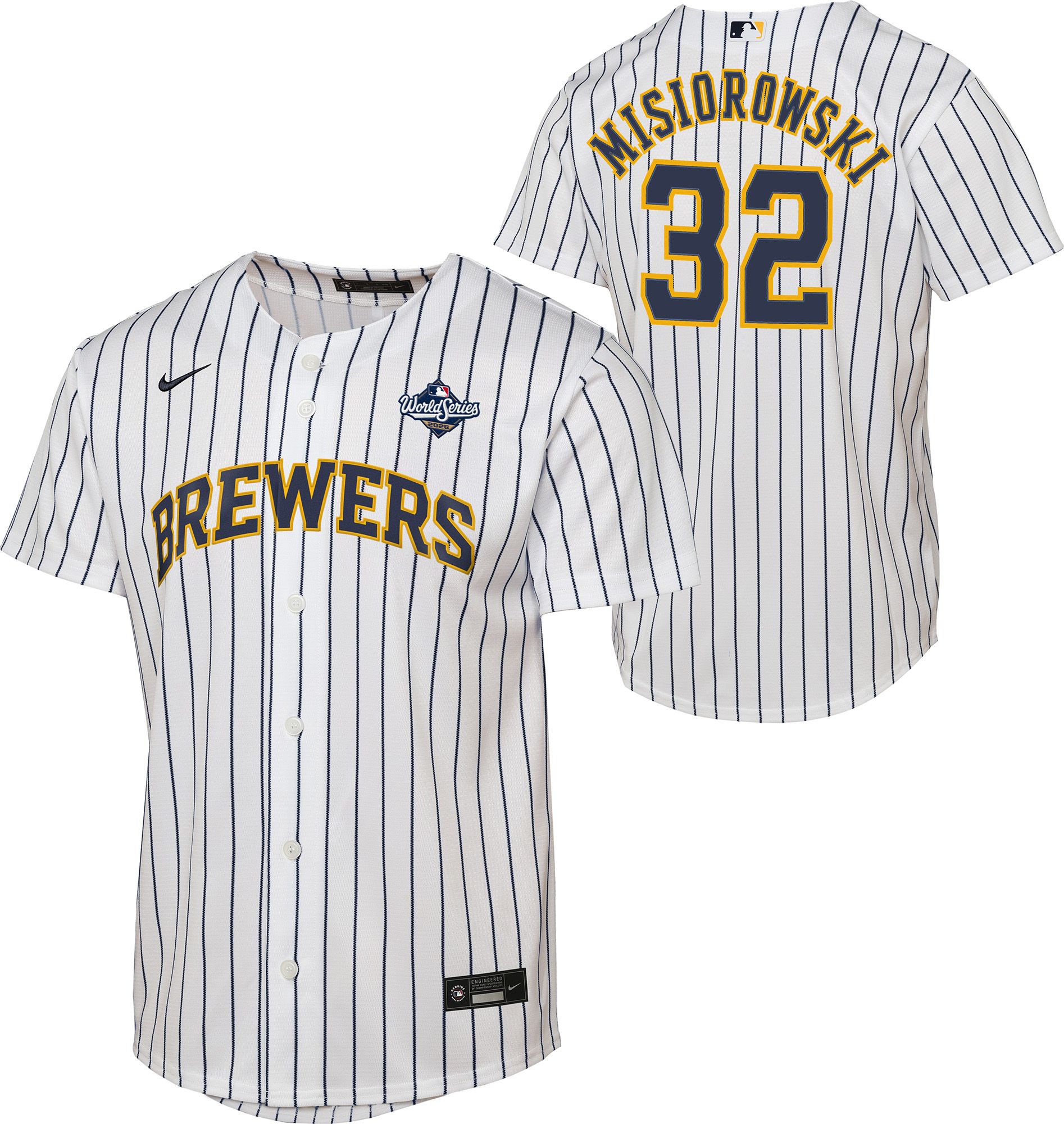 Nike Boys' Milwaukee Brewers Jacob Misiorowski 2026 World Series Bound Alternate Jersey