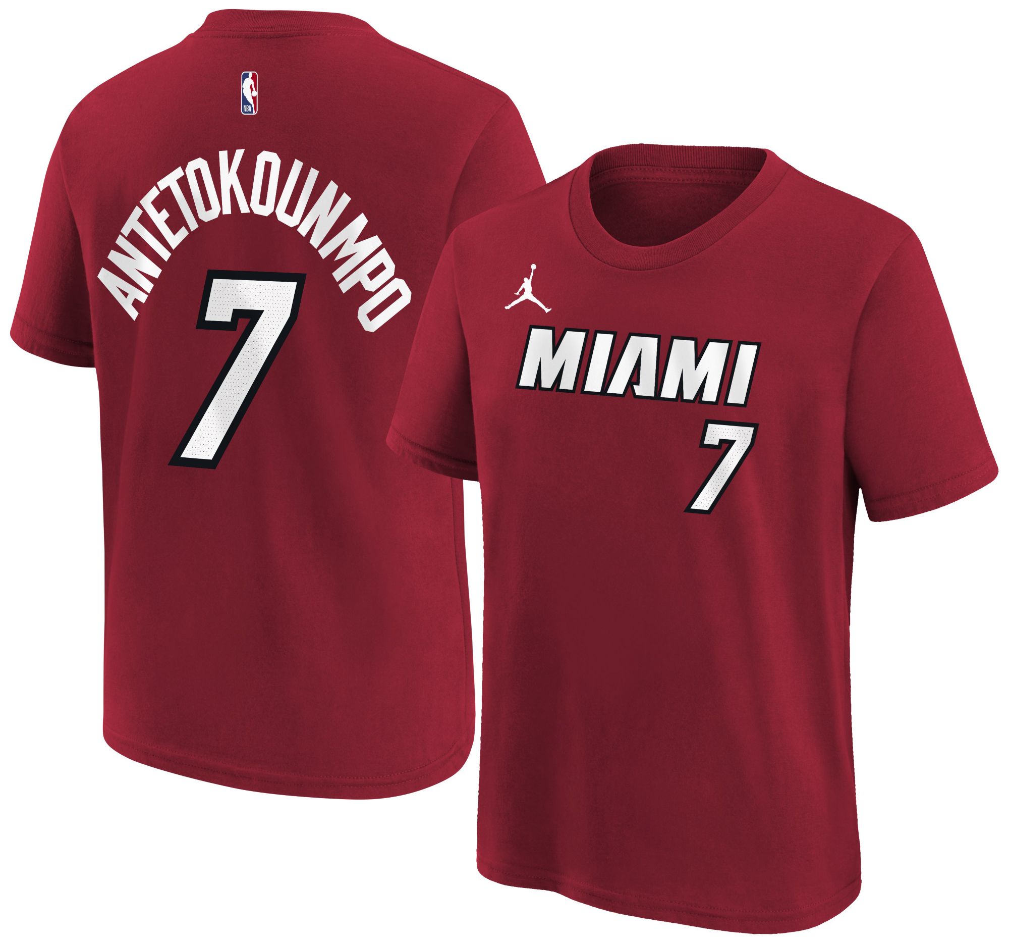 Nike Boys' Miami Heat Red Giannis Antetokounmpo #34 Statement Edition T-Shirt