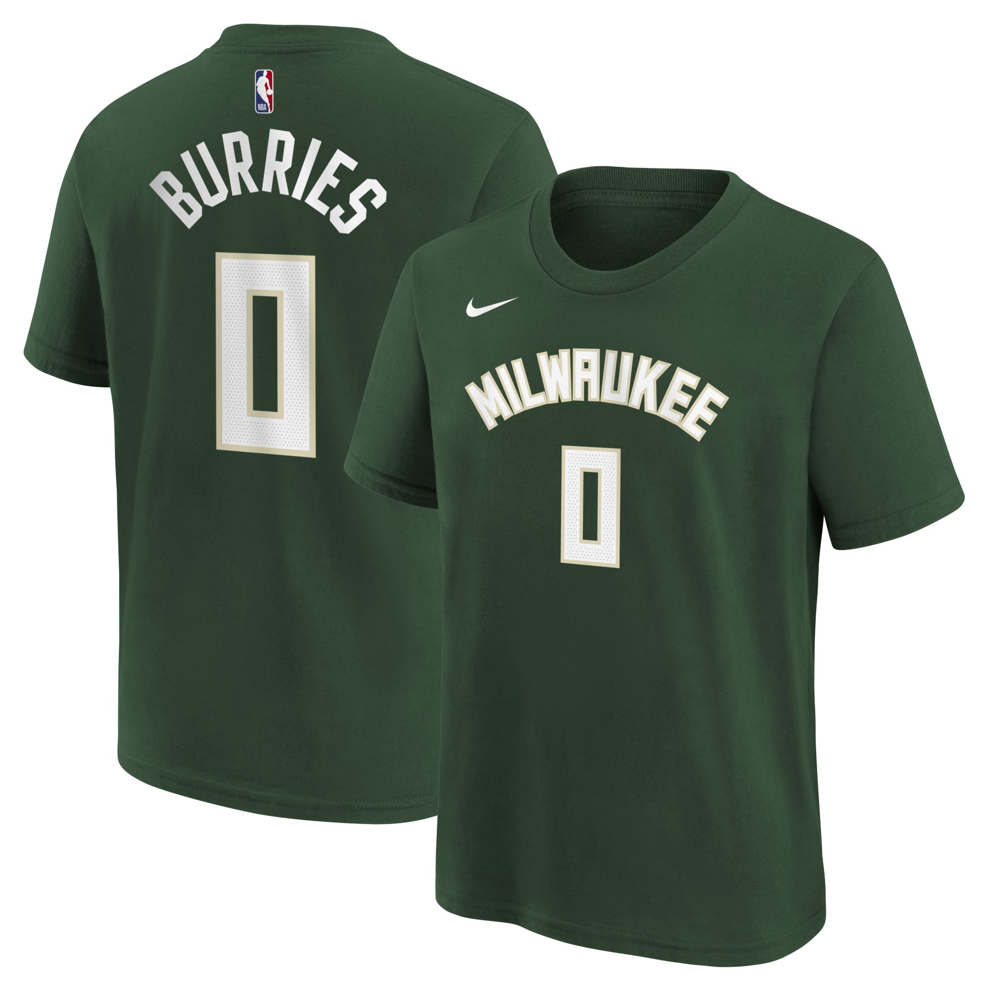 Nike Boys' Milwaukee Bucks Green Brayden Burries Icon Edition T-Shirt