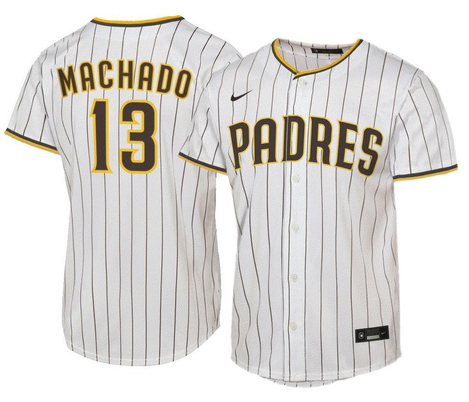 Nike Boys' San Diego Padres White Manny Machado #13 Home Replica Jersey