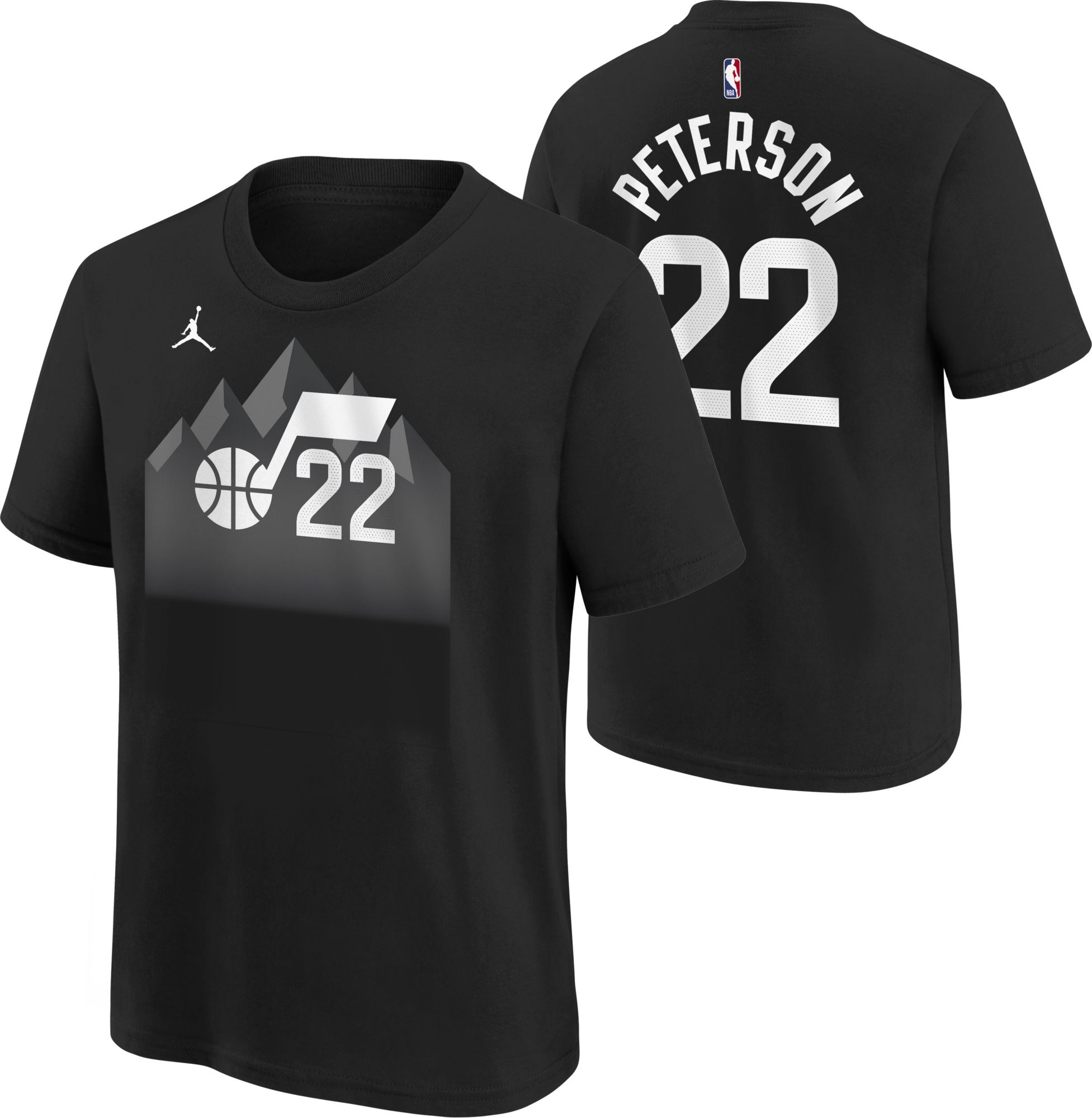Nike Boys' Utah Jazz Black Darryn Peterson #22 Statement Edition T-Shirt