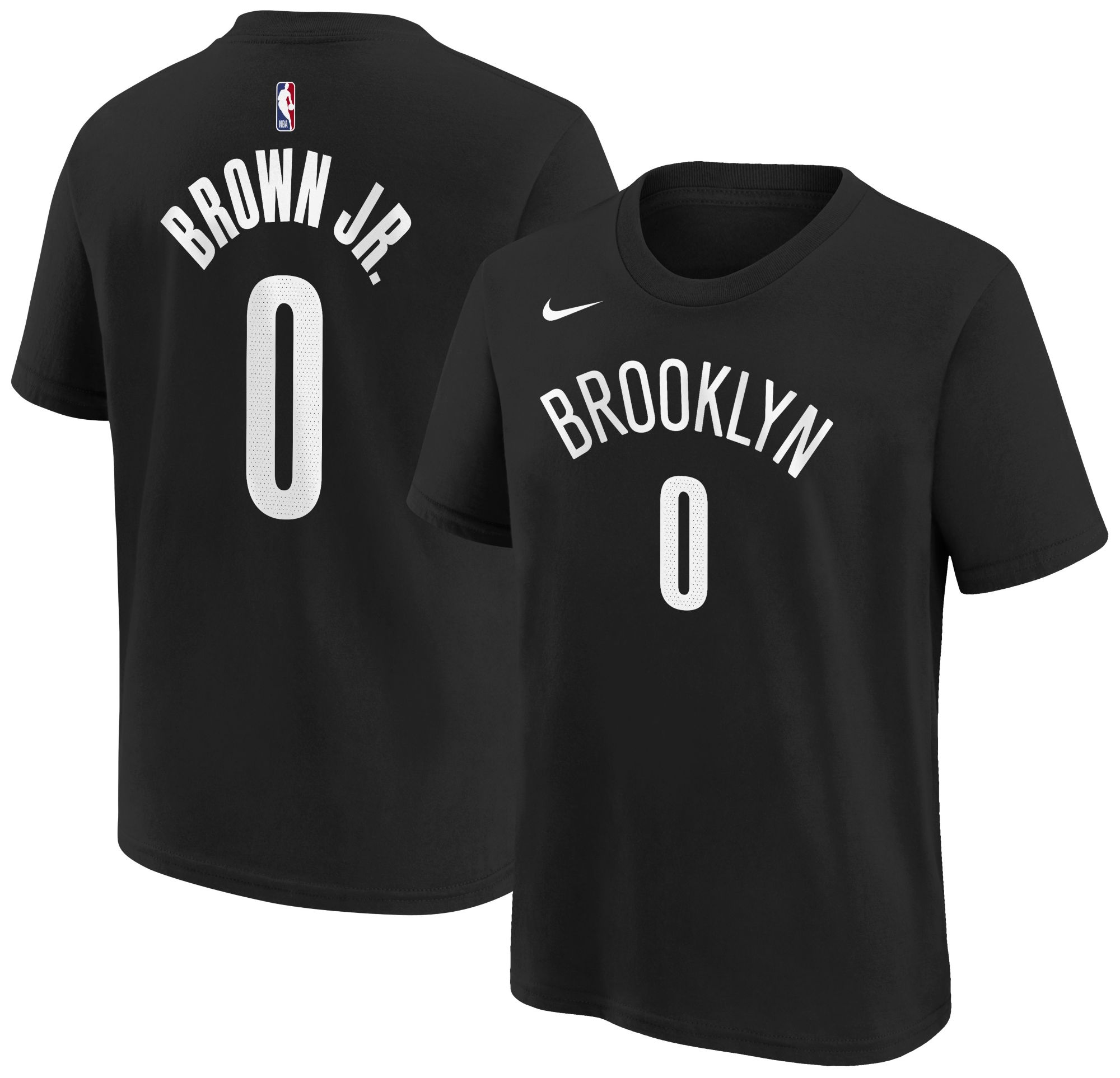 Nike Boys' Brooklyn Nets Black Mikel Brown Jr. #0 Icon Edition T-Shirt