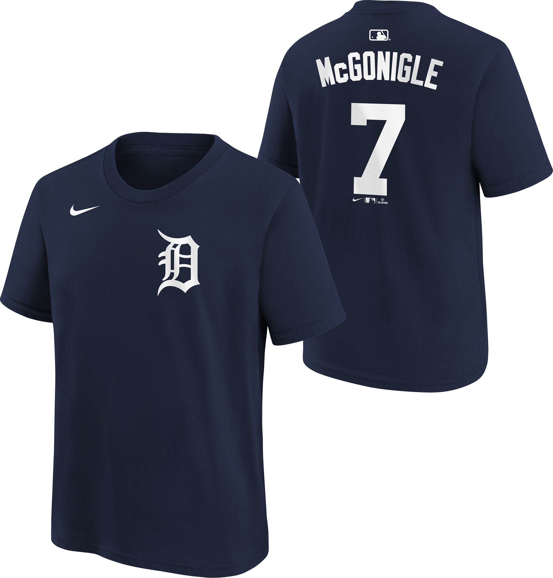 Nike Boys' Detroit Tigers Navy Kevin McGonigle #7 Home T-Shirt