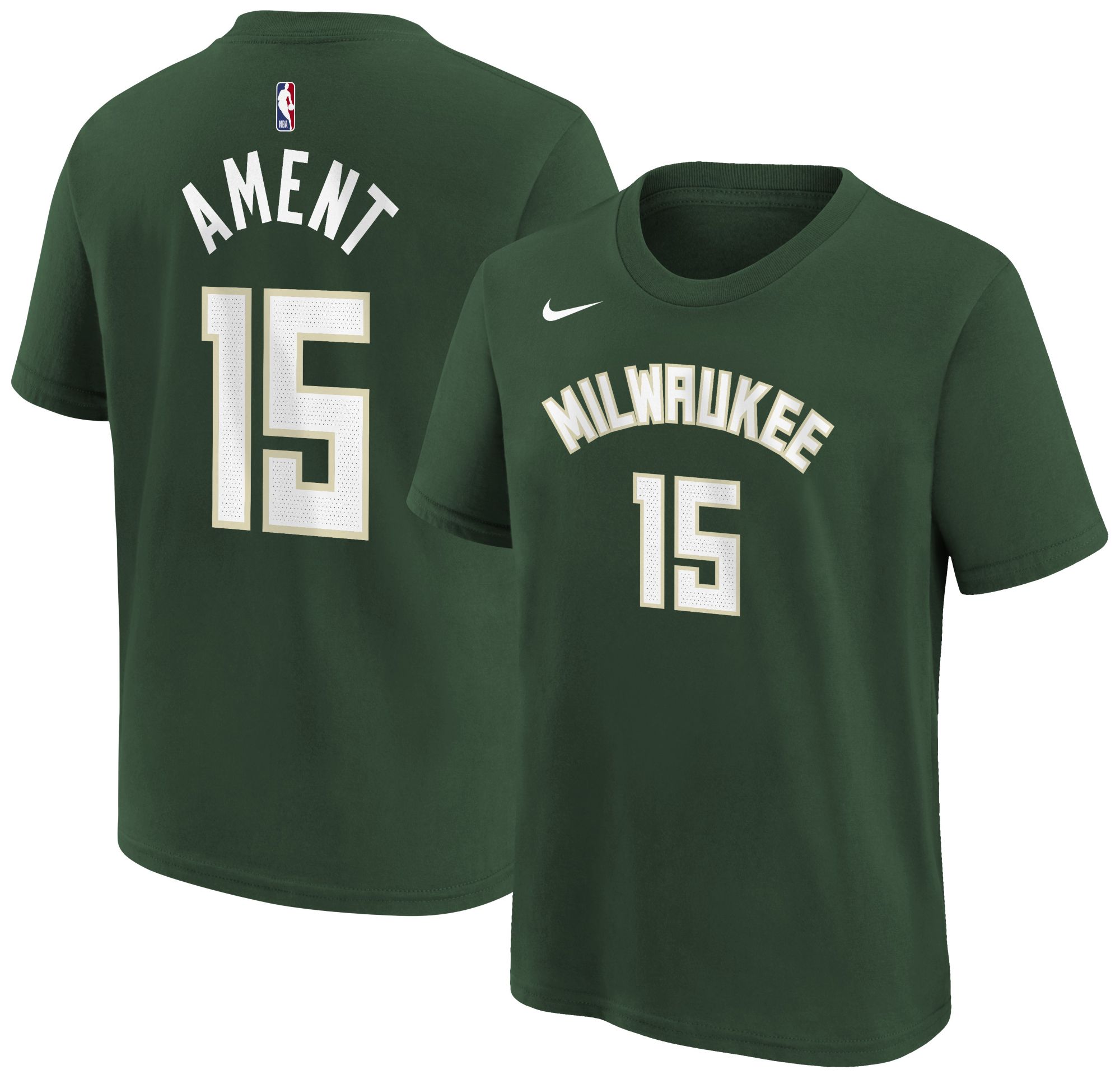 Nike Boys' Milwaukee Bucks Green Nate Ament #10 Icon Edition T-Shirt
