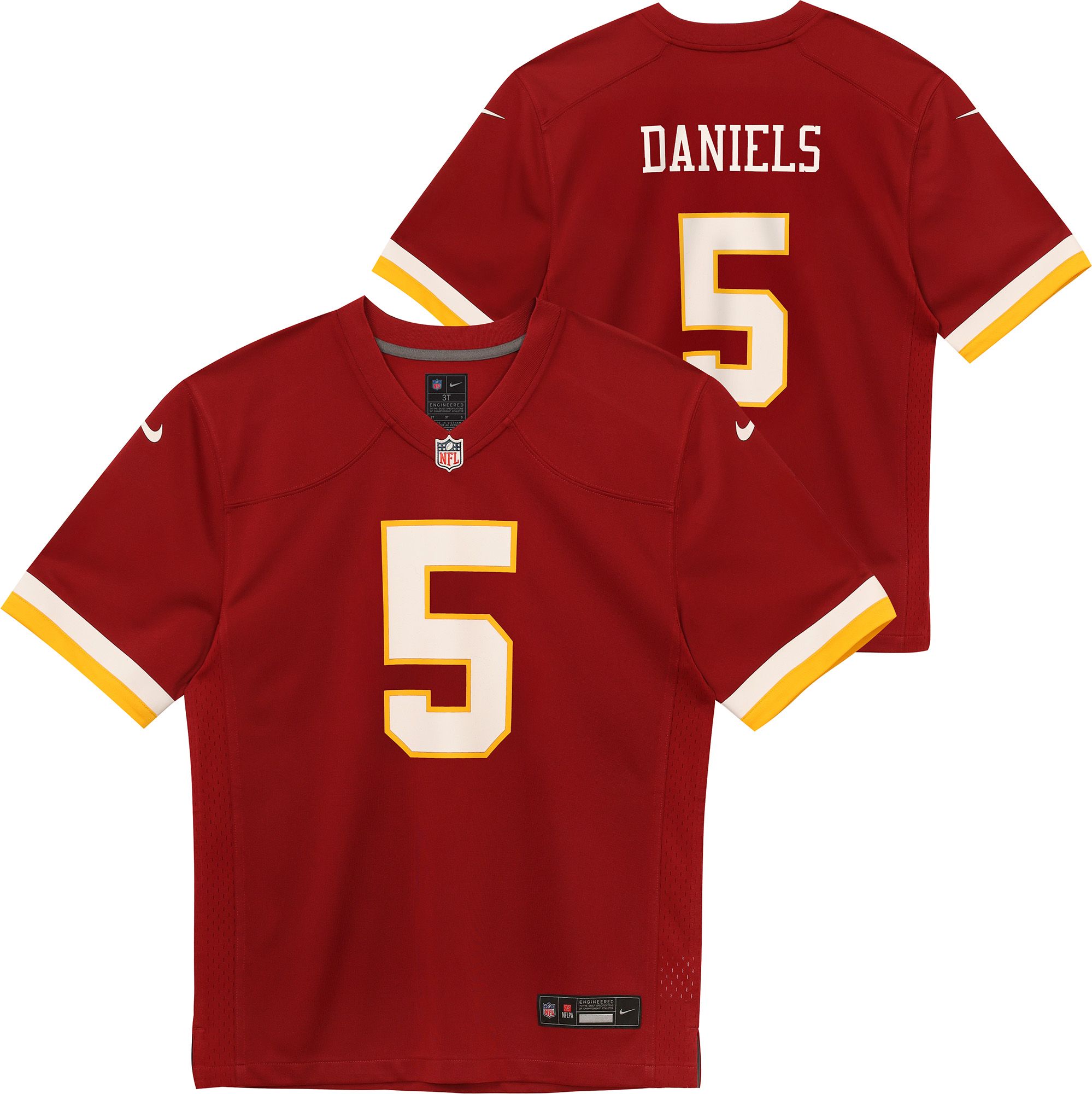 Nike Little Kids' Washington Commanders Jayden Daniels #5 Red Home Game Jersey