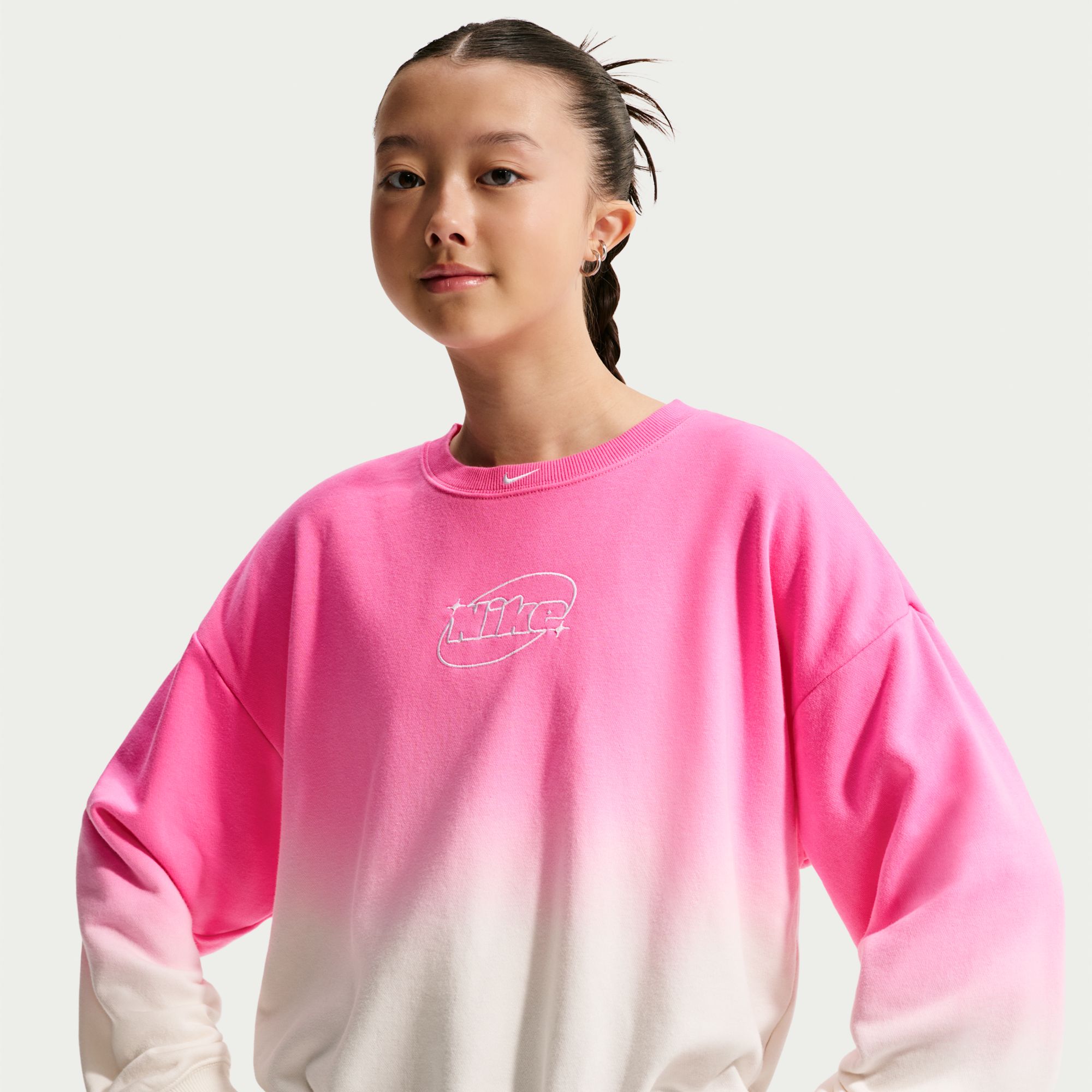 Nike Girls' Studio Fleece Boxy Crew