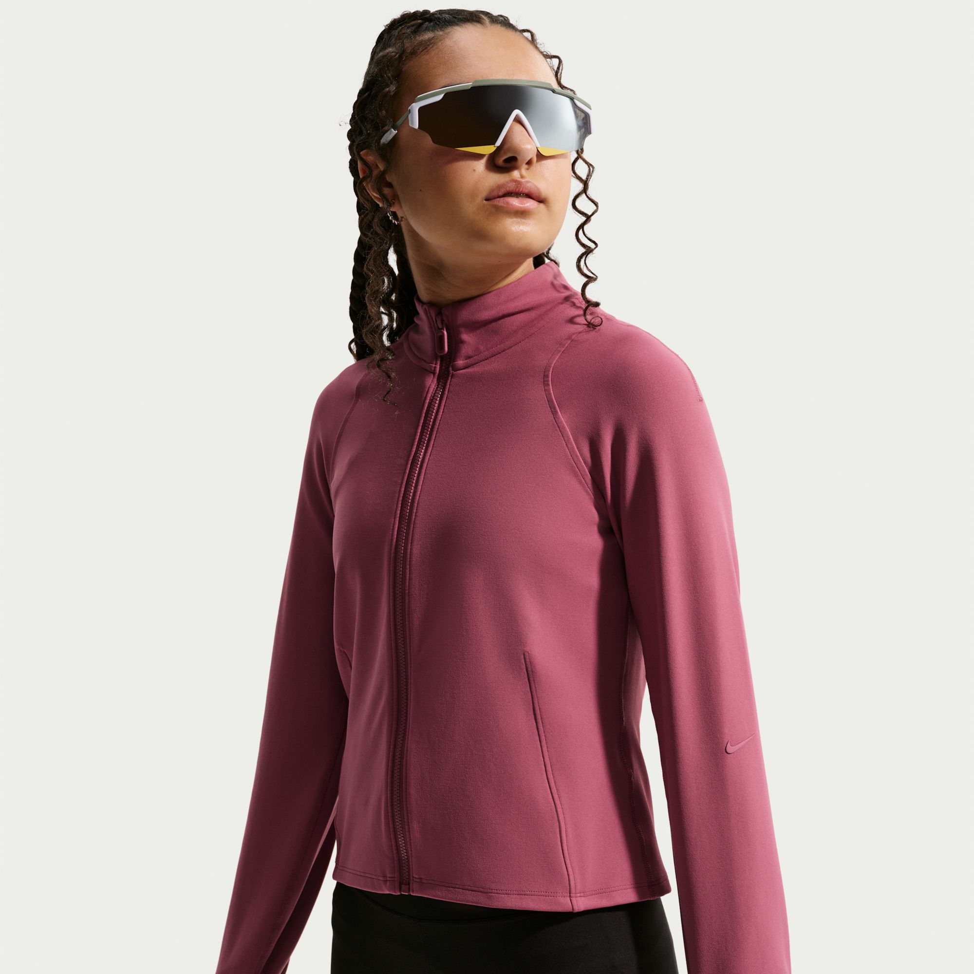 Nike Girls' Mavn Dri-FIT Fitted Full-Zip Long-Sleeve Top