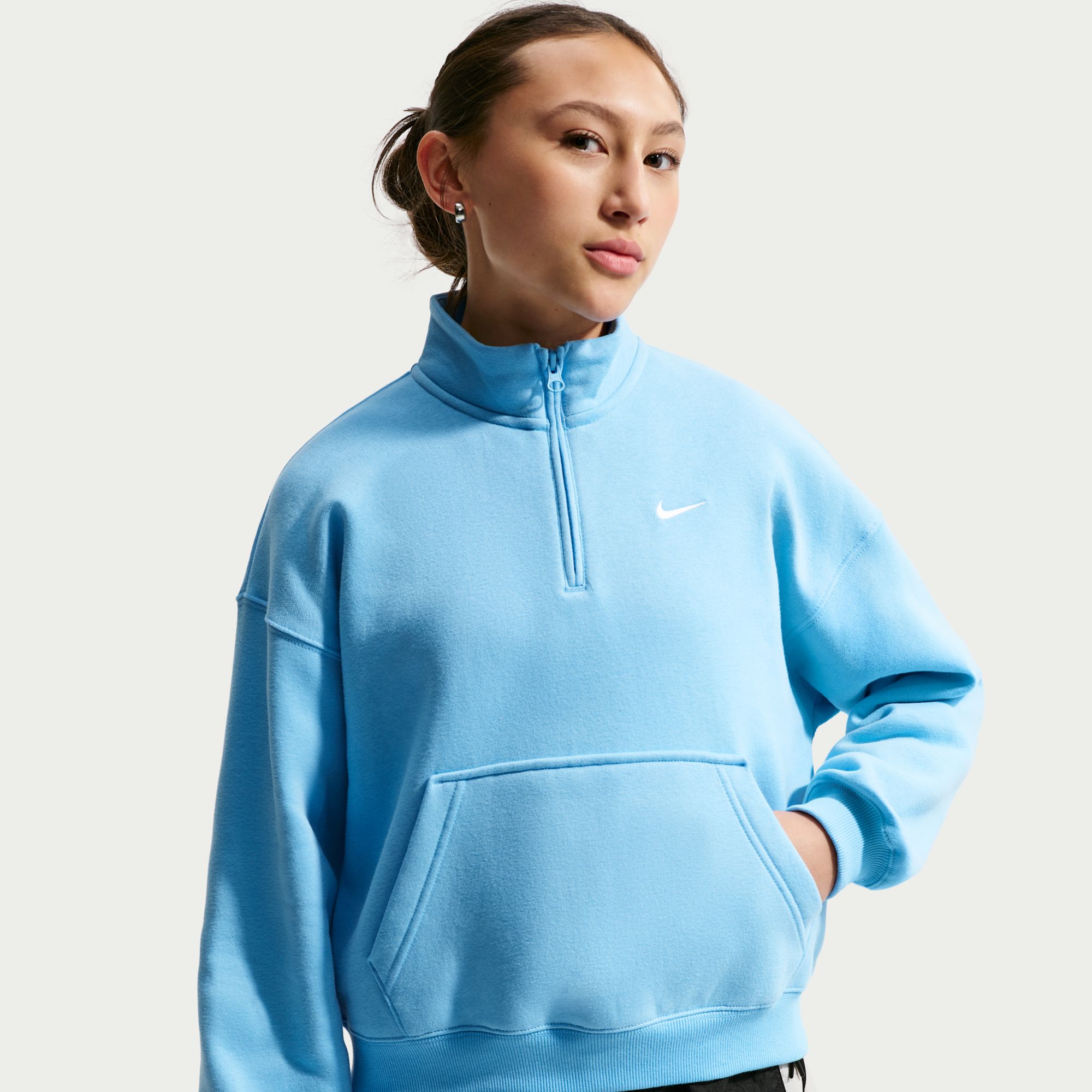 Nike Girls' Studio Fleece 1/4-Zip Top