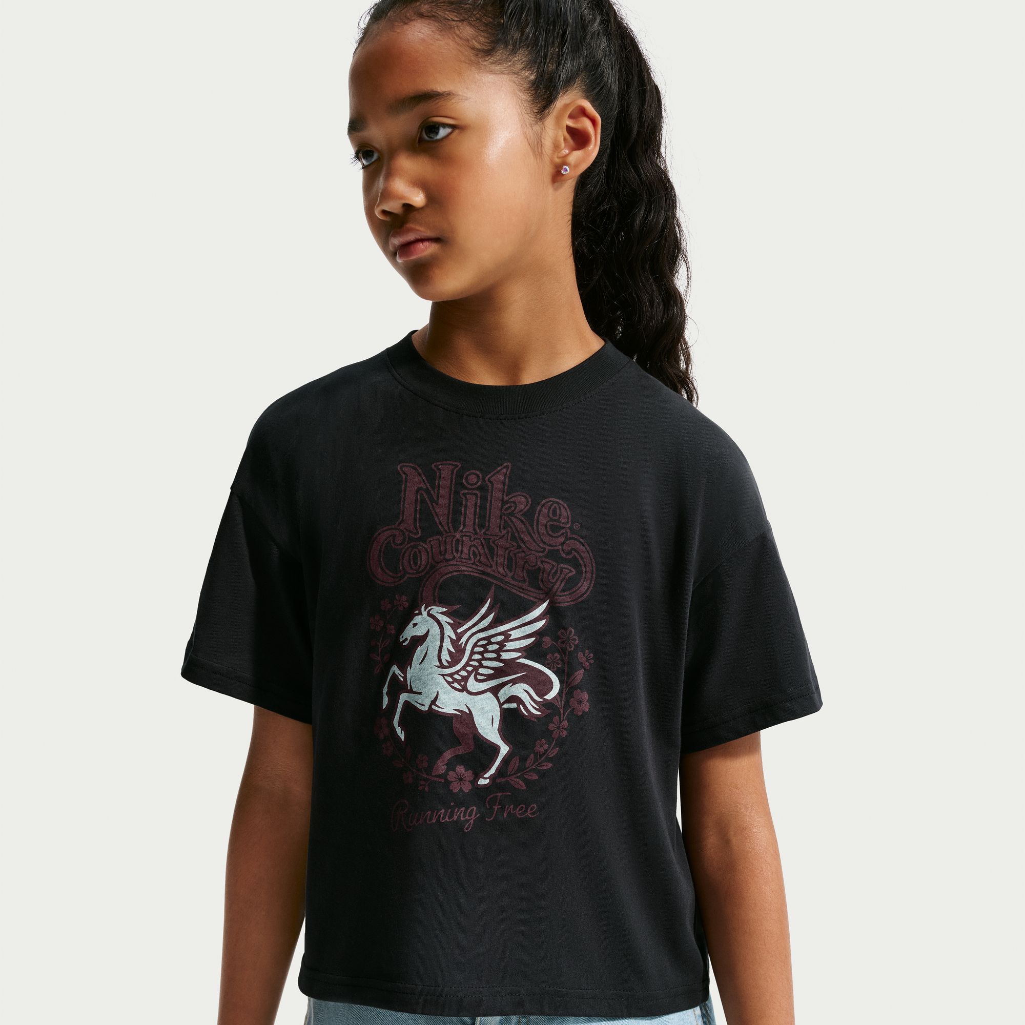 Nike Girls' Sportswear Pegasus Boxy Graphic Tee