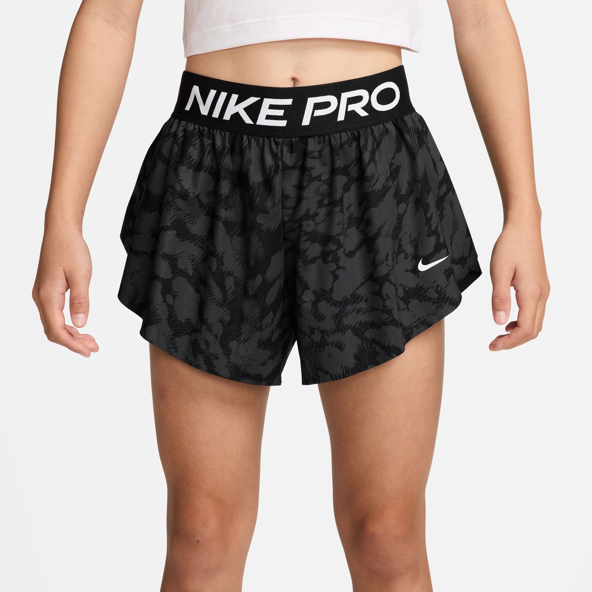 Nike Girls' Pro DriFIT 2-in-1 AOP Knit Short