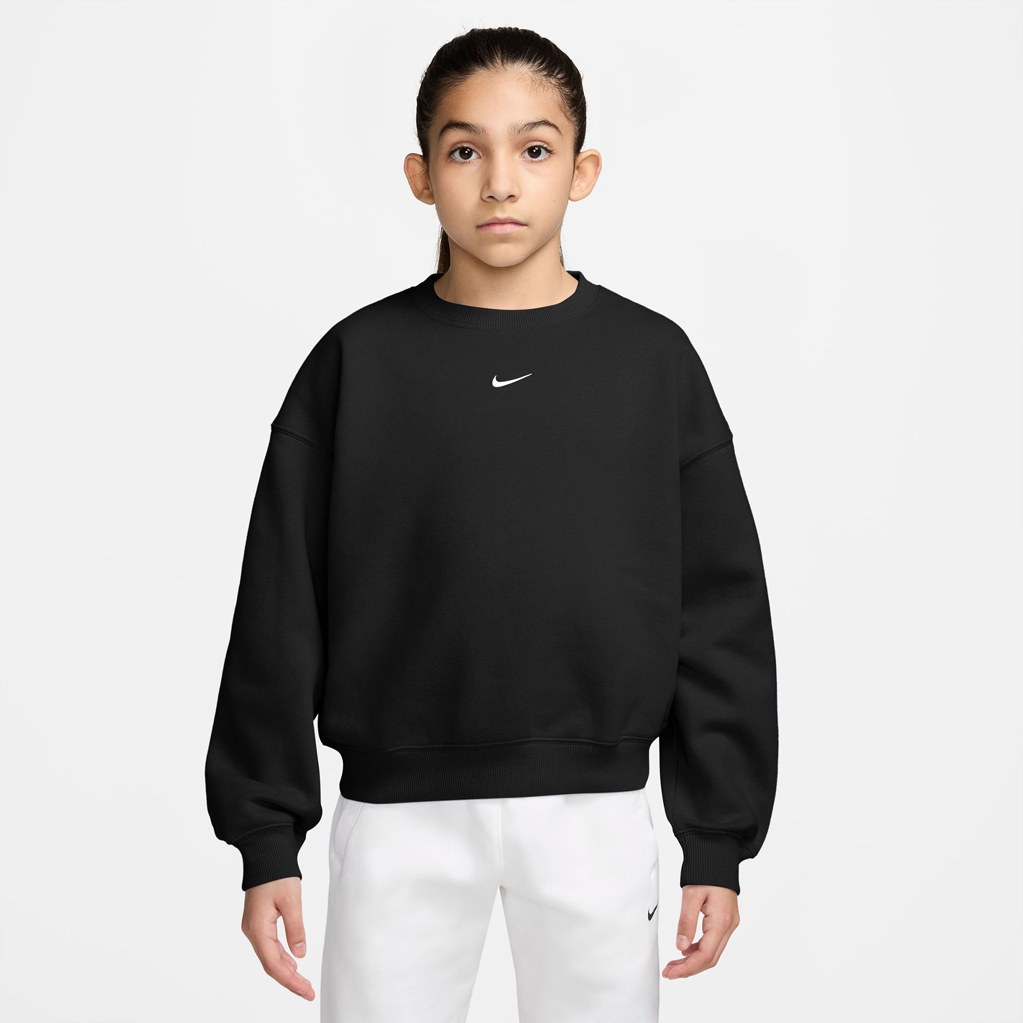 Nike Girls' Sportswear Studio Fleece Boxy Crewneck Pullover