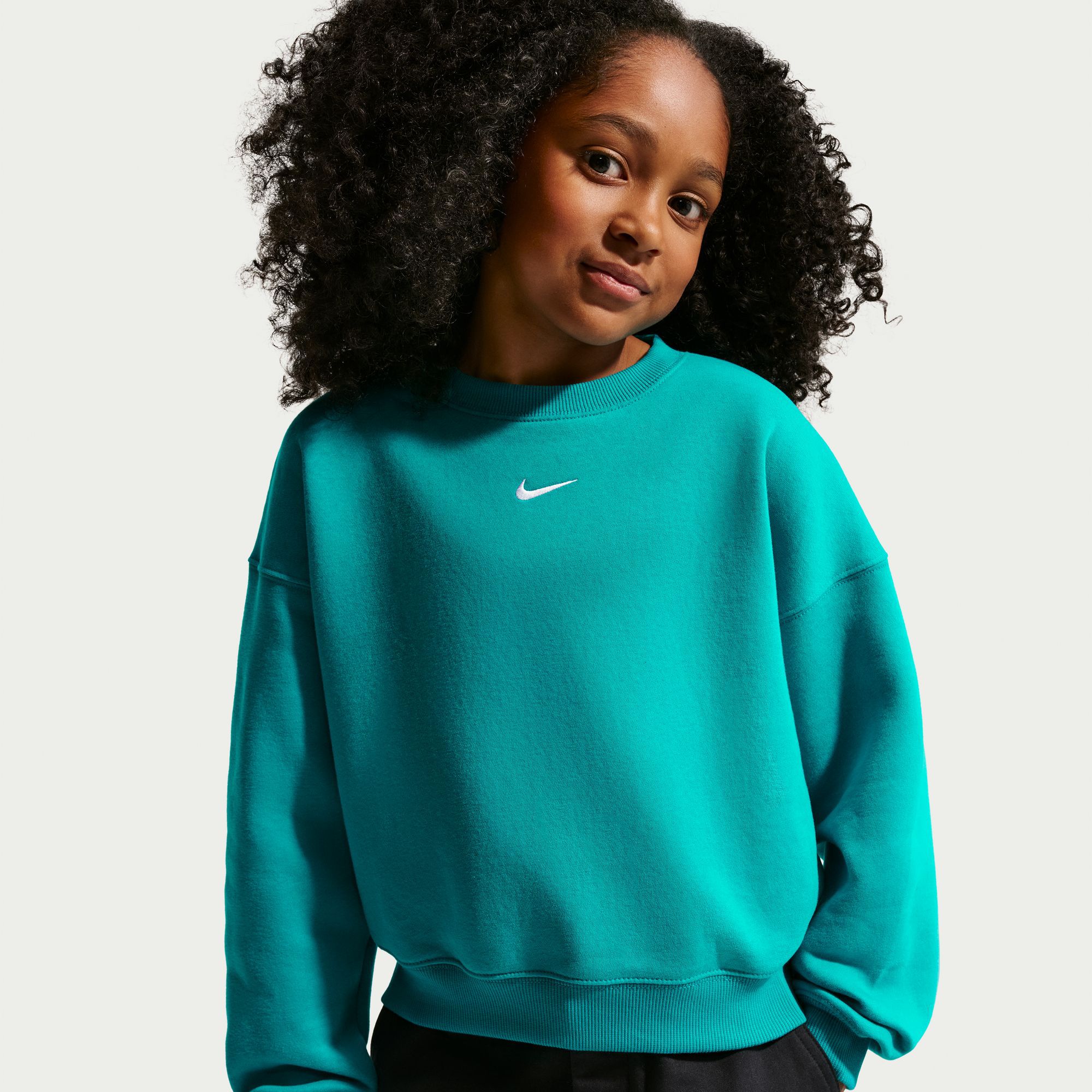 Nike Girls' Studio Fleece Boxy Crew
