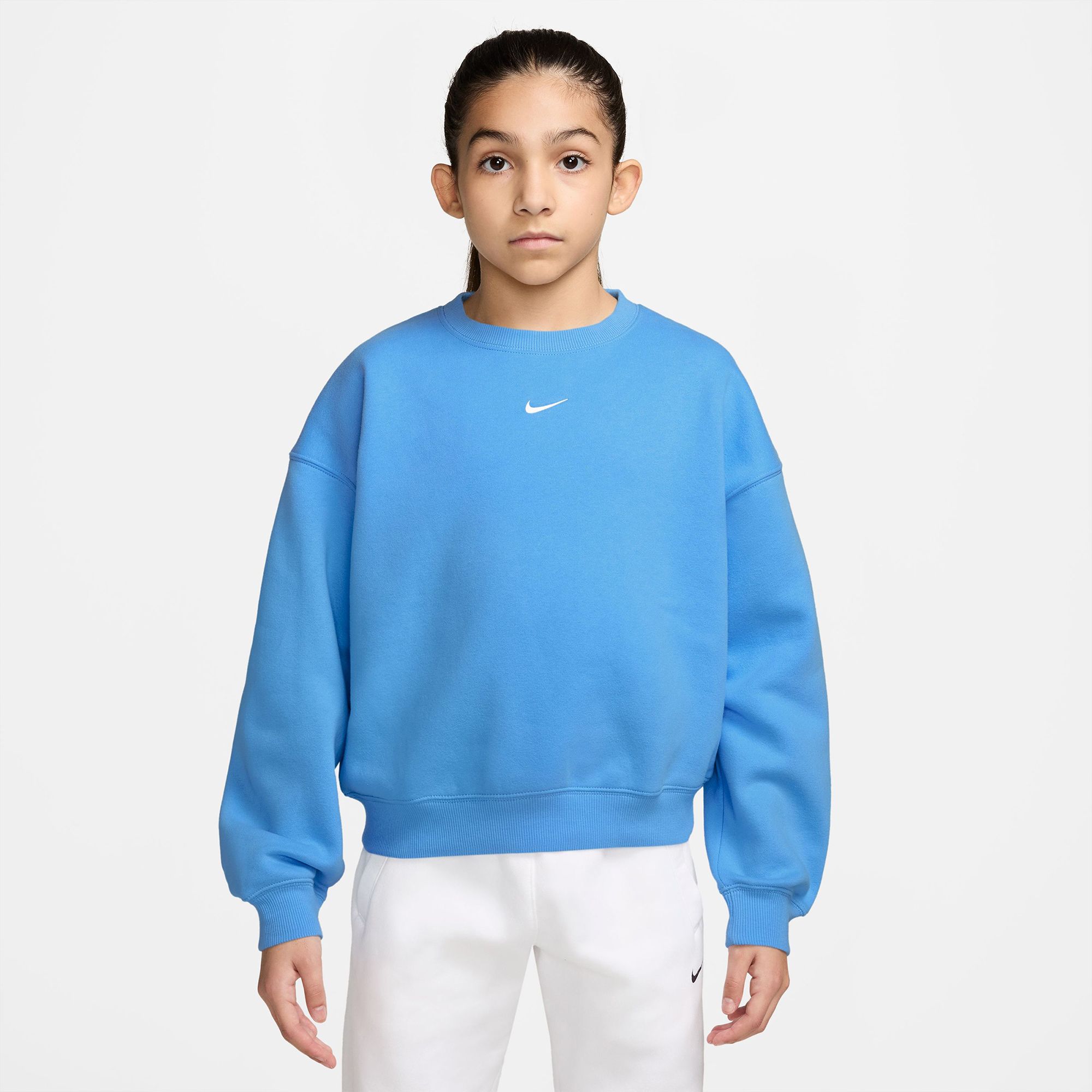 Nike Girls' Sportswear Studio Fleece Boxy Crewneck Pullover
