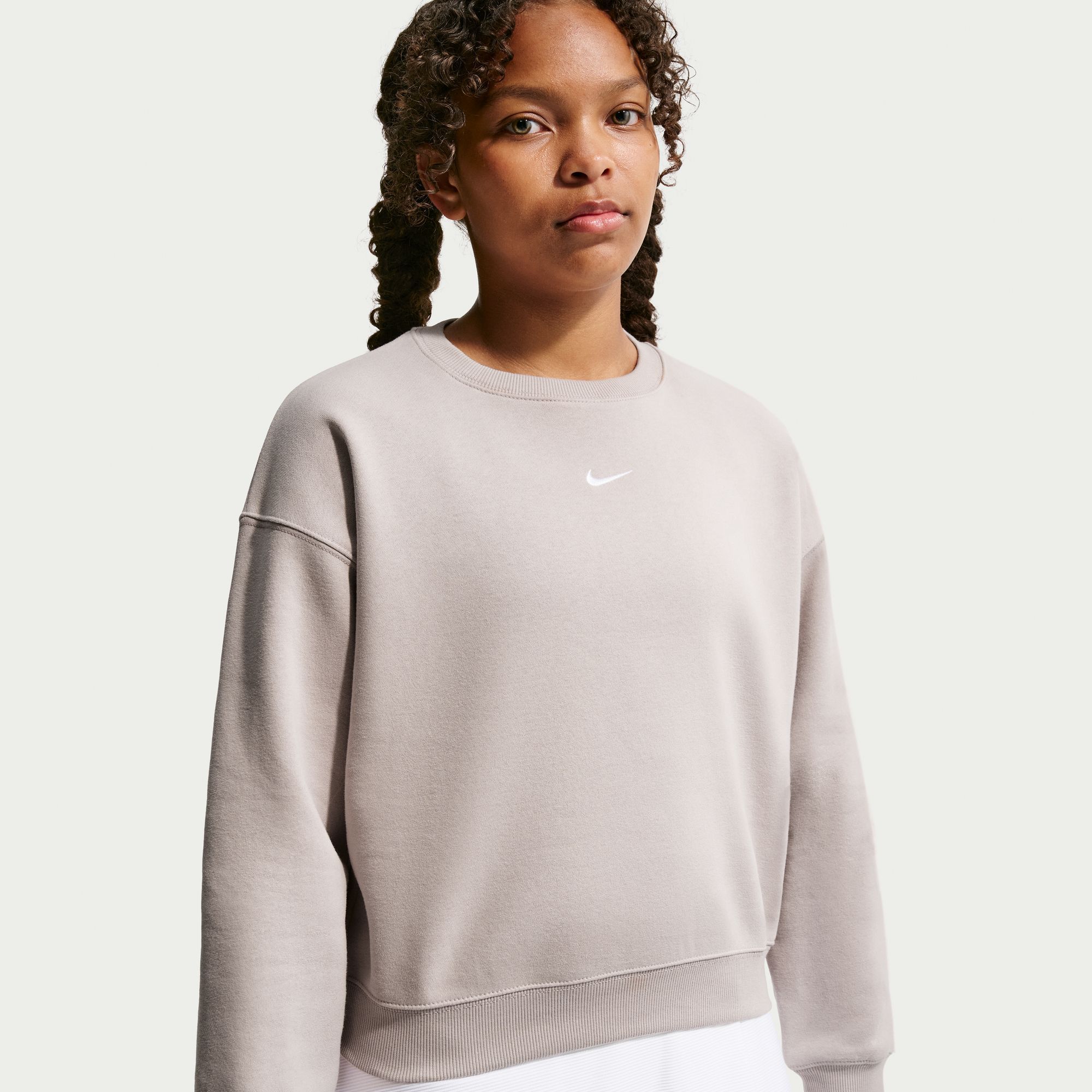 Nike Girls' Studio Fleece Boxy Crew