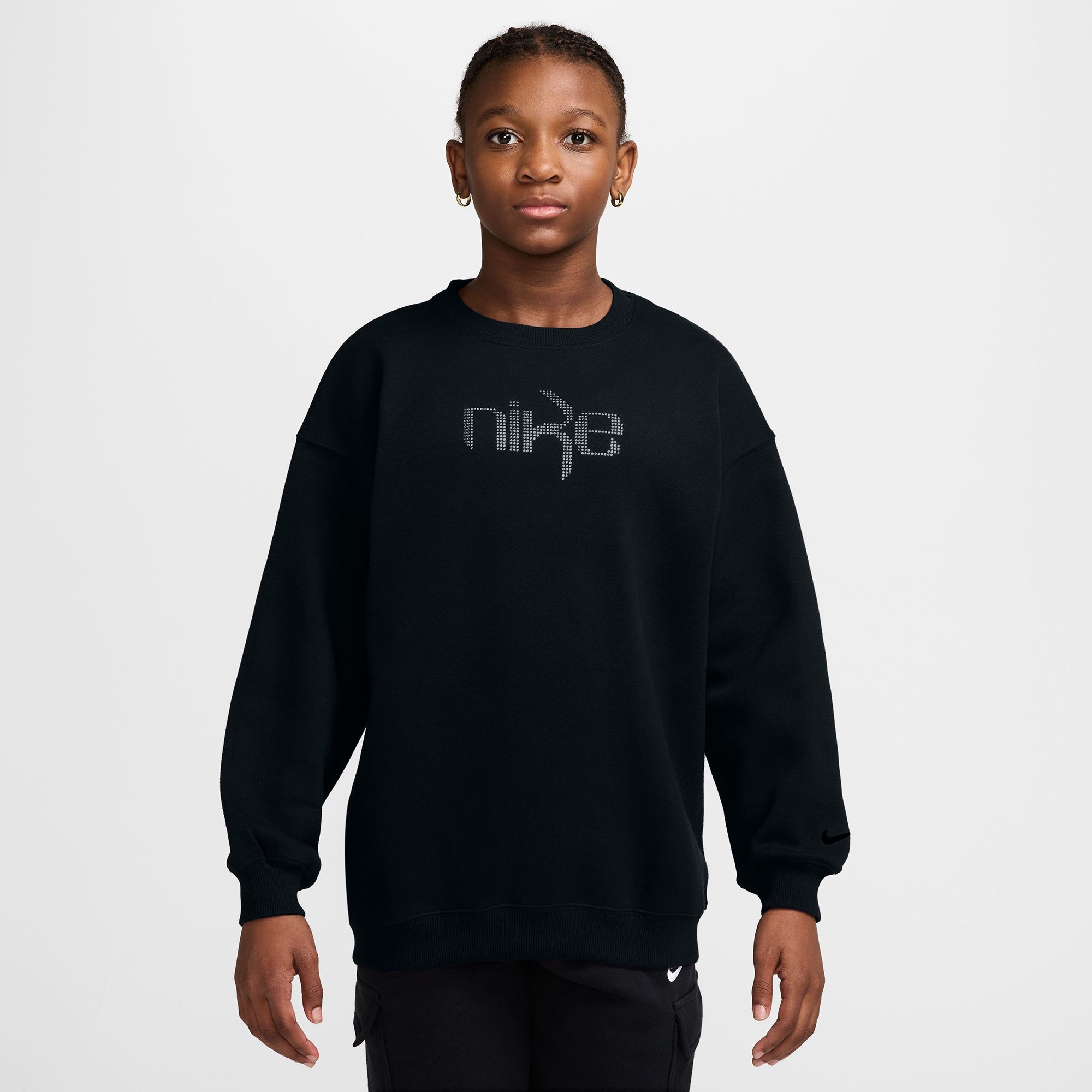 Nike Girls' Studio Fleece Oversized Crew