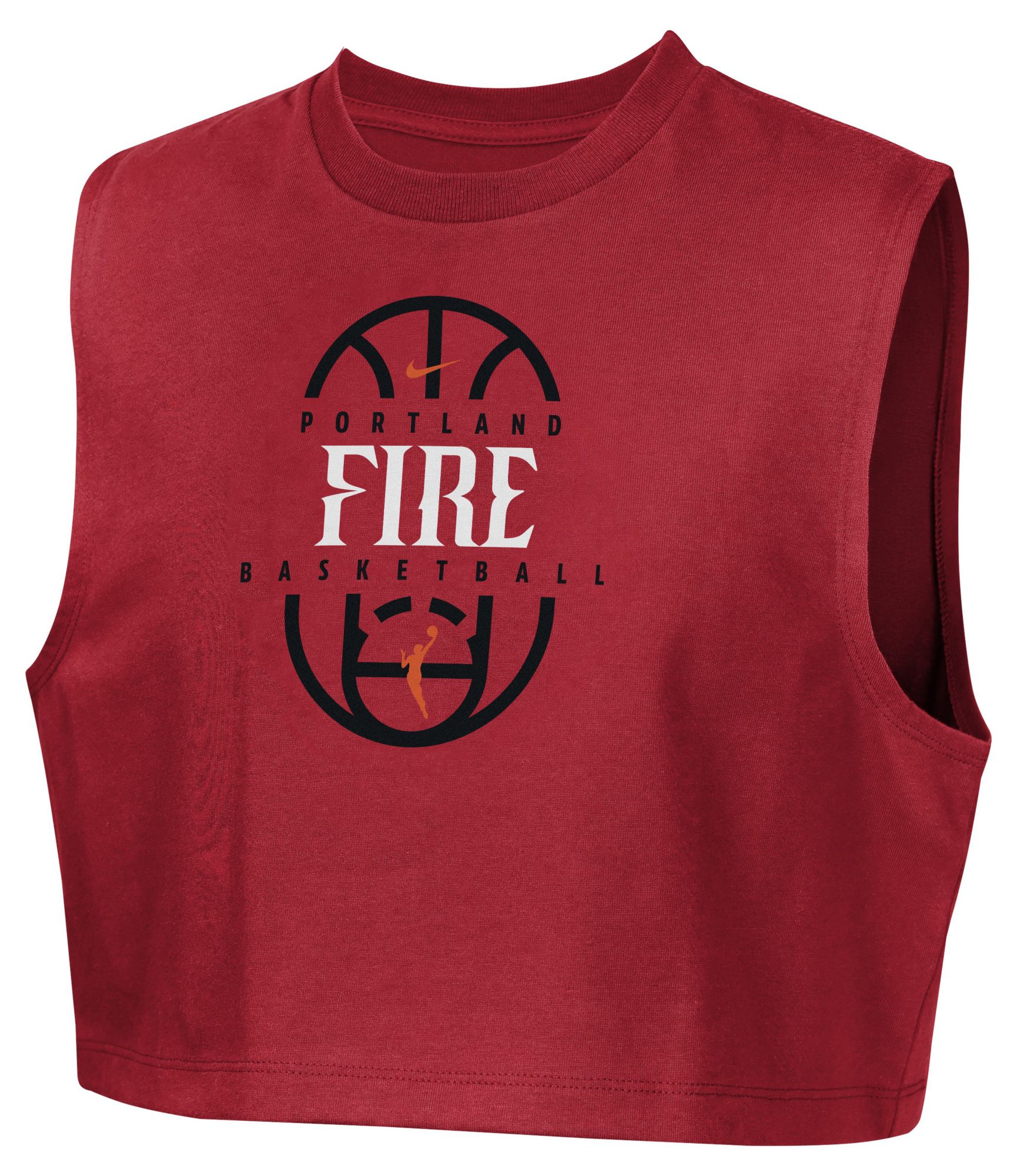 Nike Girls' Portland Fire Red On Court Practice Cropped T-Shirt