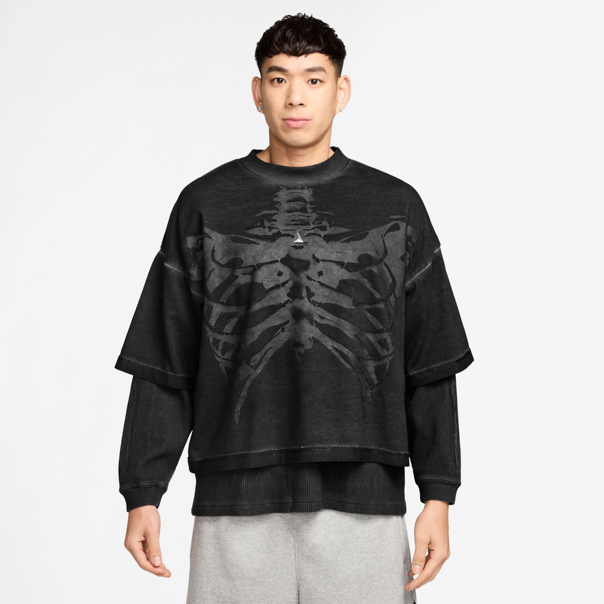 Nike Men's Ja Morant Waffle Knit Washed Long Sleeve T-Shirt