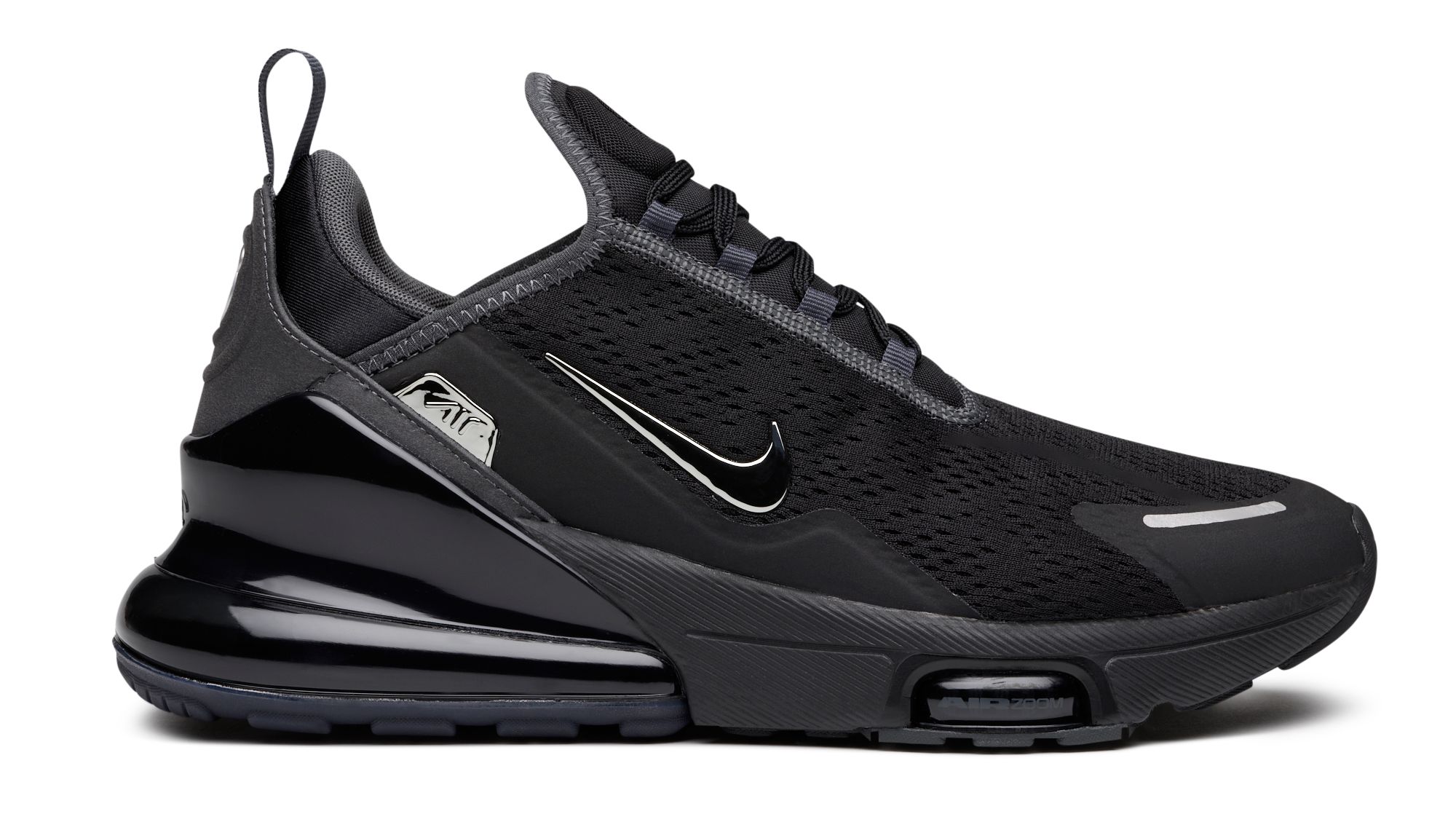 Nike Men's Air Max 270 Premium Shoes, Size 11.5, Black/Metallic Silver Anthracite