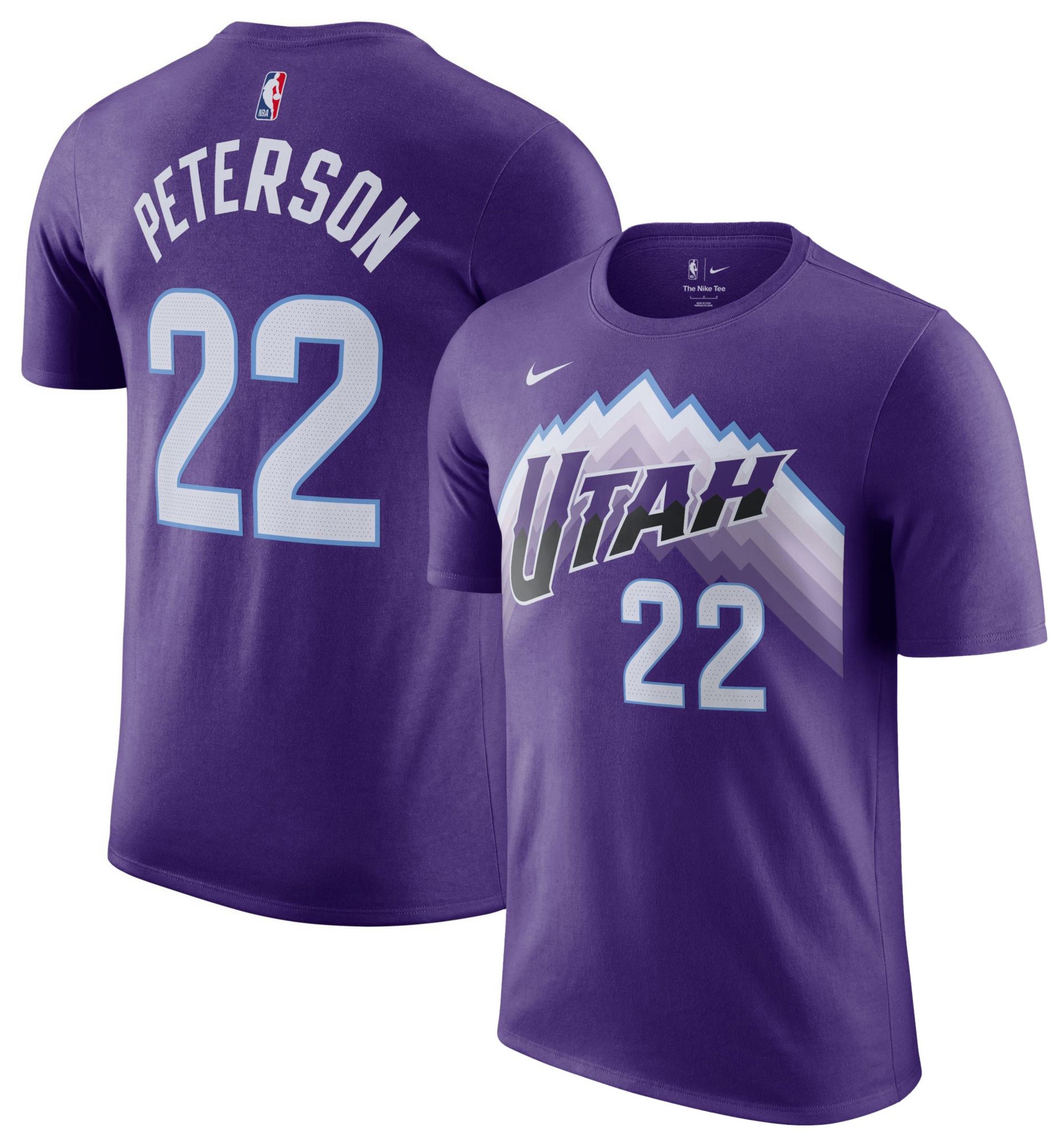Nike Men's and Women's Utah Jazz Darryn Peterson Name & Number Icon Edition T-Shirt - Purple