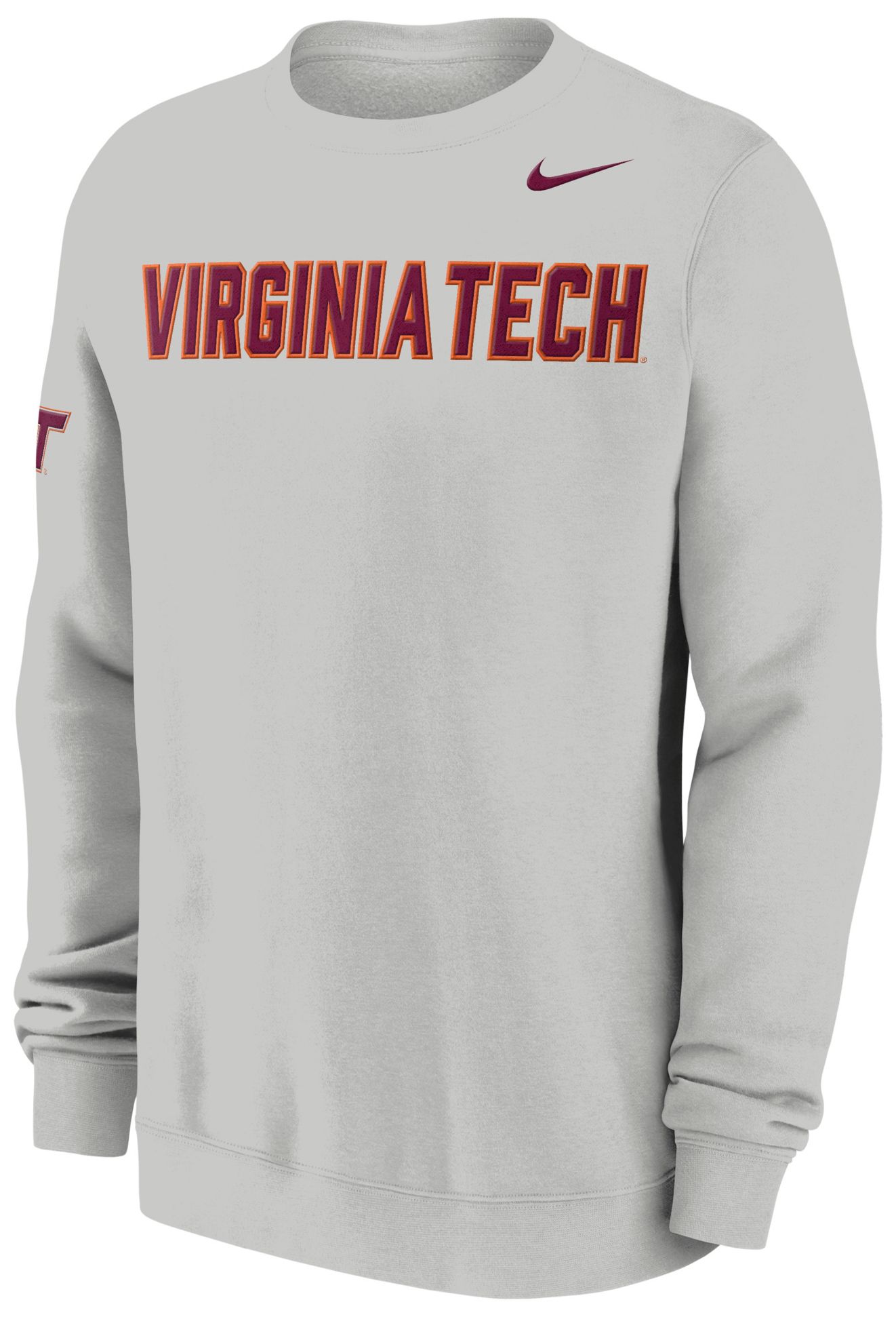 Nike Men's Virginia Tech Hokies Photon Dust Club Crewneck Sweatshirt