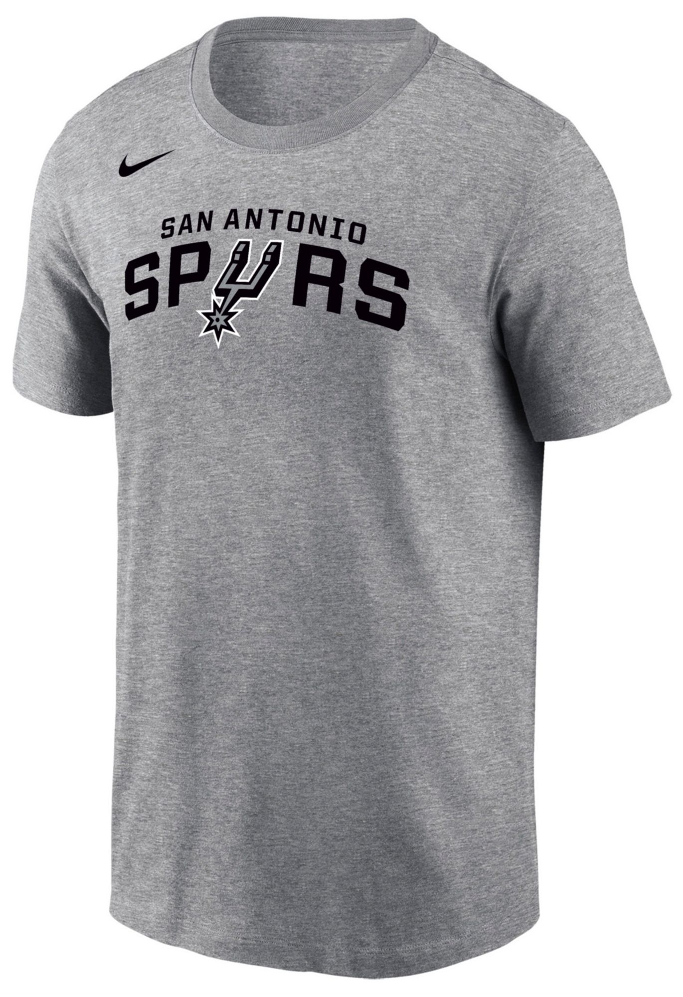 Nike Men's San Antonio Spurs Grey Wordmark T-Shirt