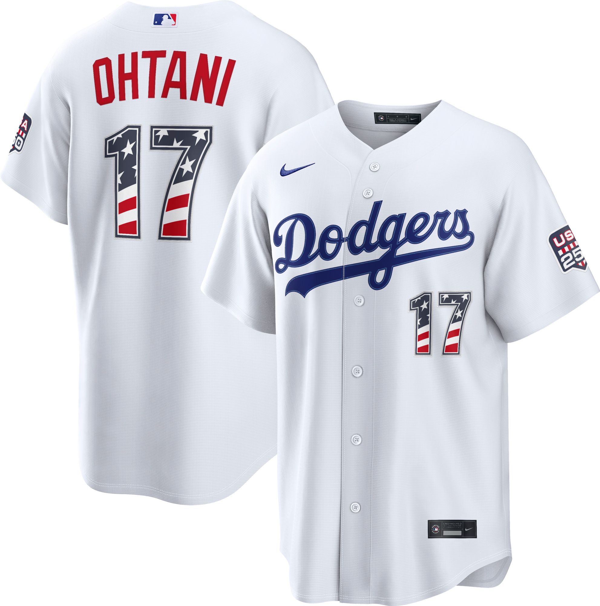 Nike Men's Los Angeles Dodgers Shohei Ohtani #17 4th of July Home Replica Jersey