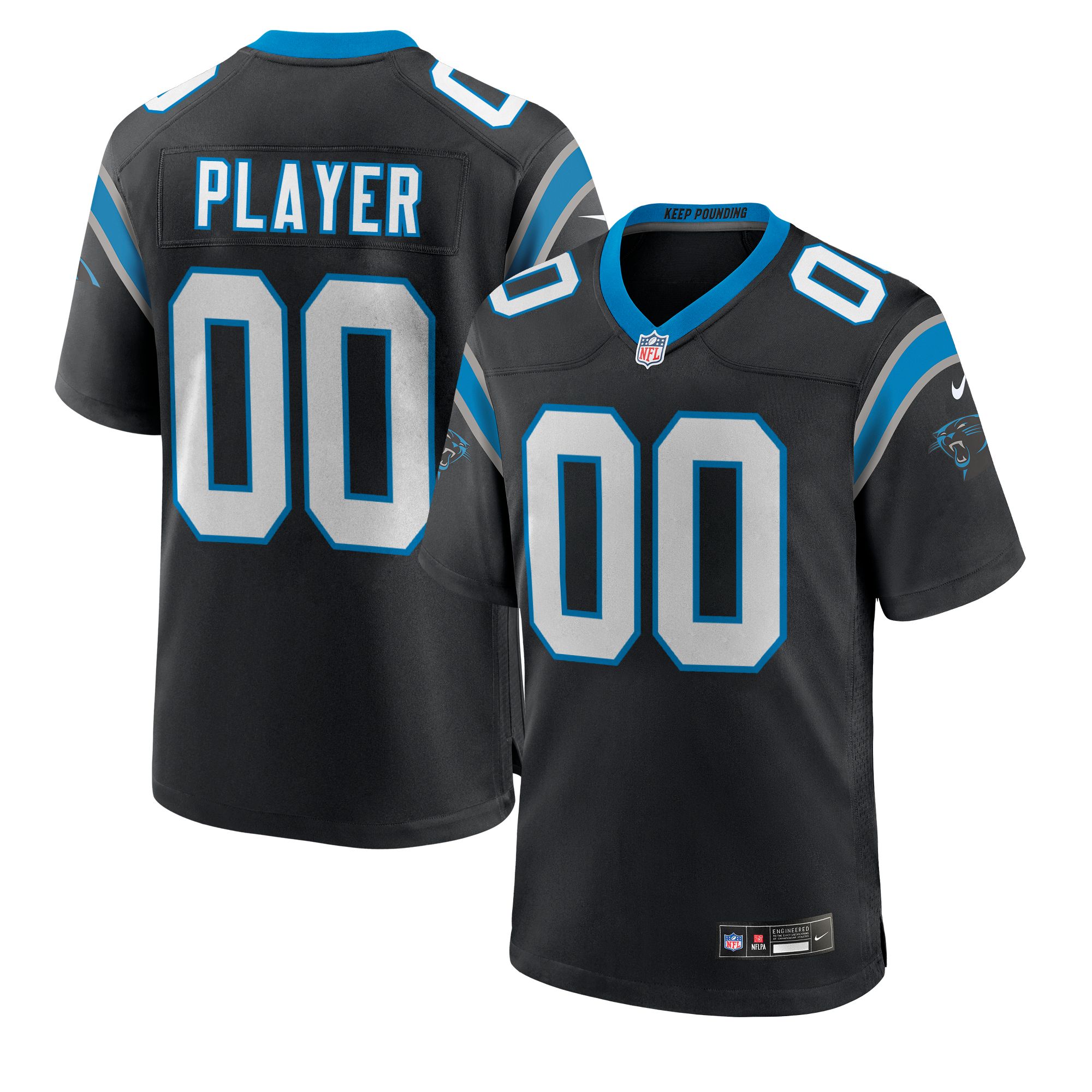 Nike Men's Carolina Panthers Draft Pick #1 Black Home Game Jersey