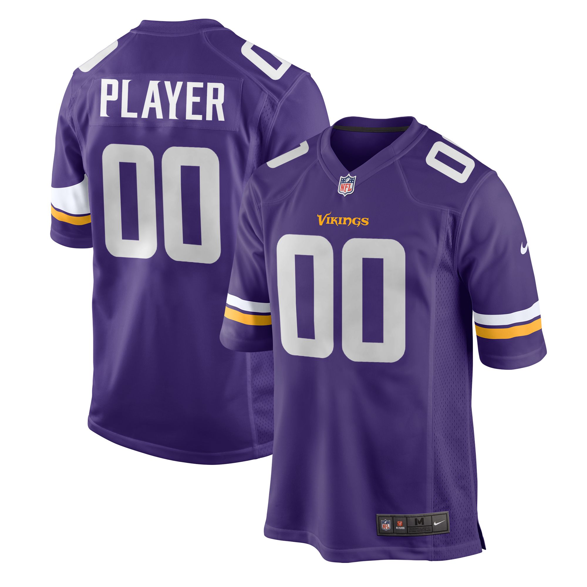 Nike Men's Minnesota Vikings Draft Pick #1 Purple Home Game Jersey