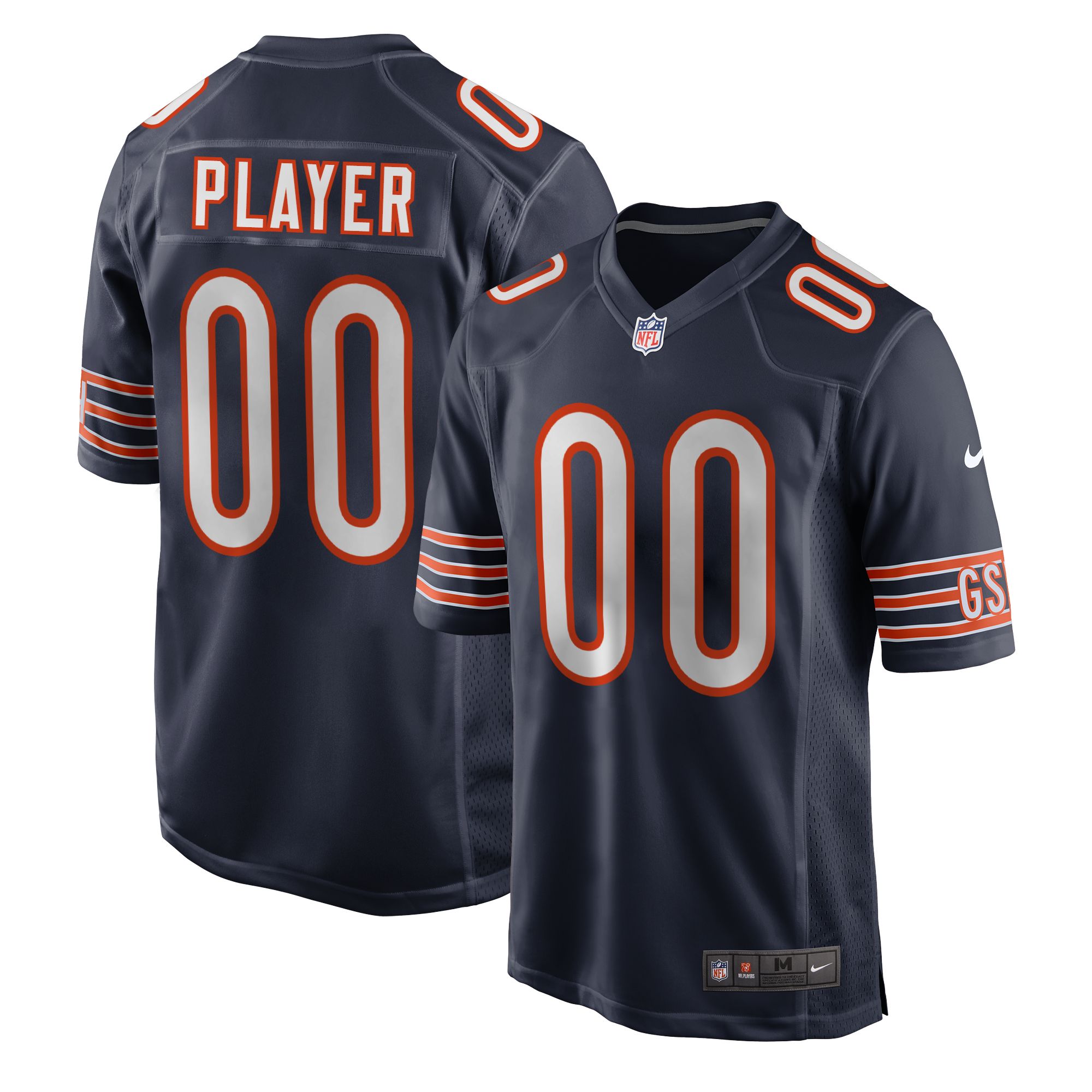 Nike Men's Chicago Bears Draft Pick #1 Navy Home Game Jersey