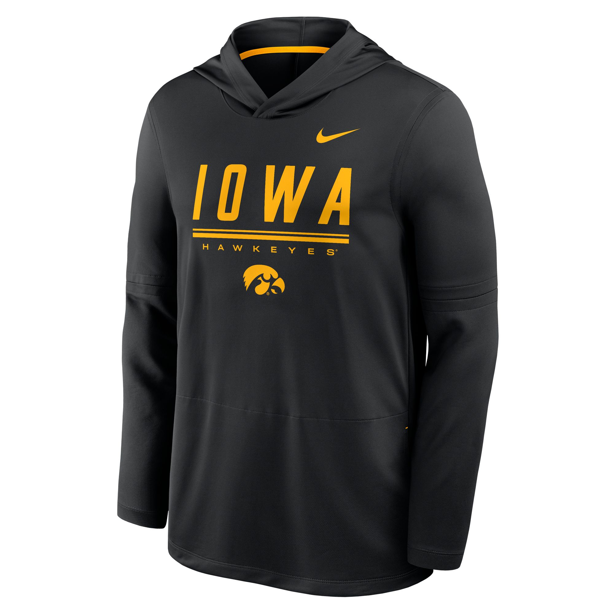 Nike Men's Iowa Hawkeyes Black/University Gold Player Long Sleeve Shirt