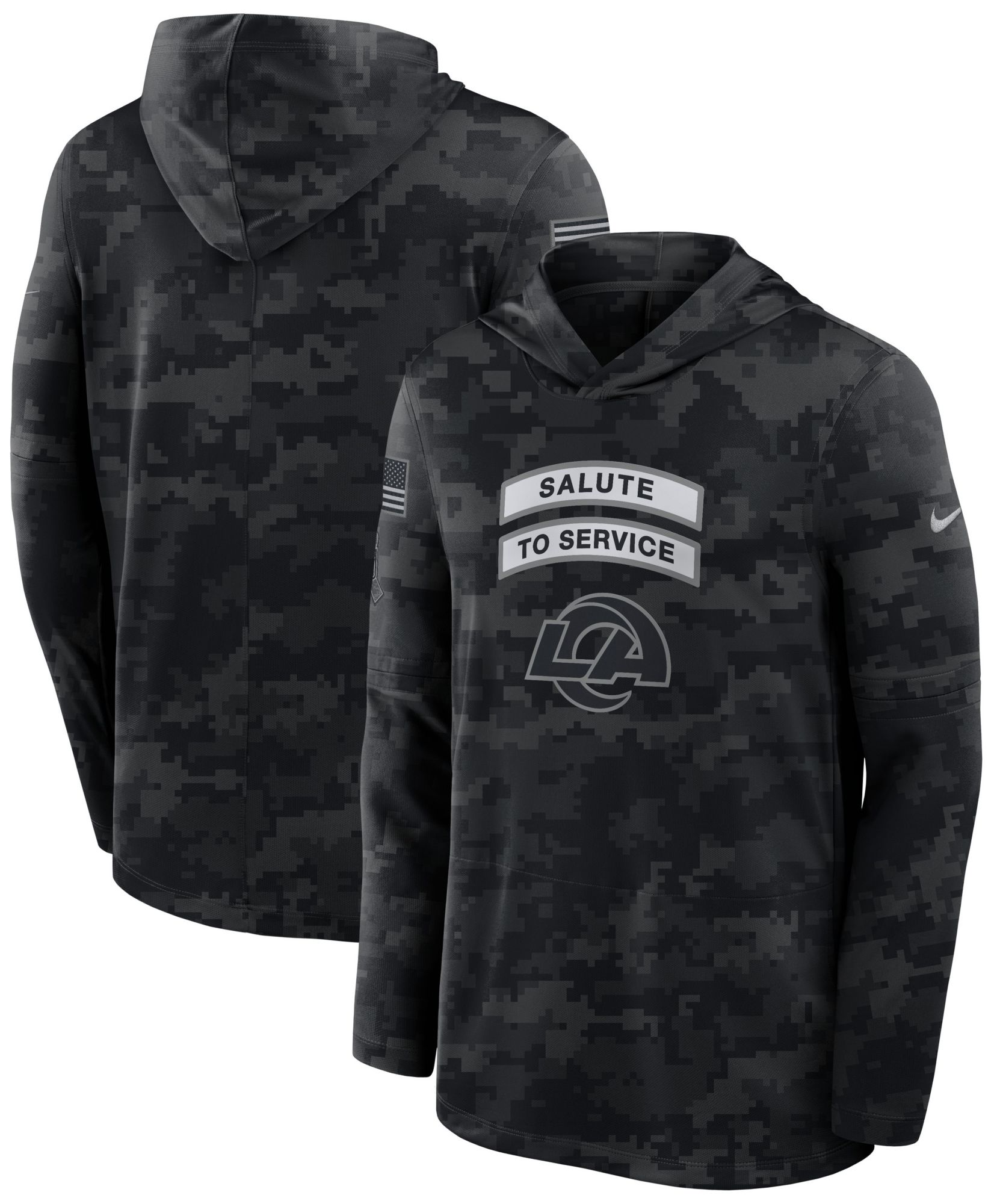 Nike Men's Los Angeles Rams Salute To Service 2026 Hooded Long Sleeve Shirt
