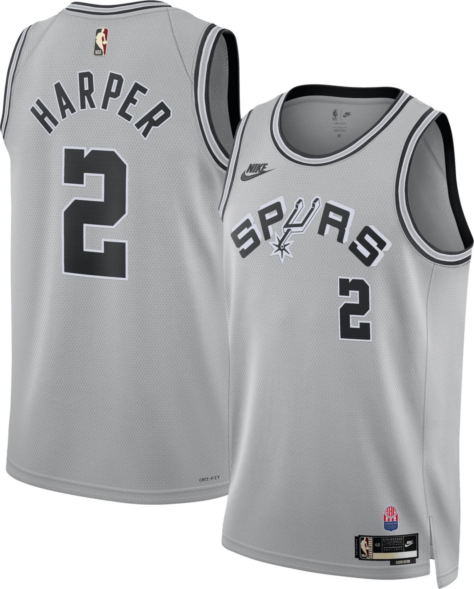 Nike Adult San Antonio Spurs Dylan Harper 2026-27 Hardwood Classics Swingman Jersey, Men's