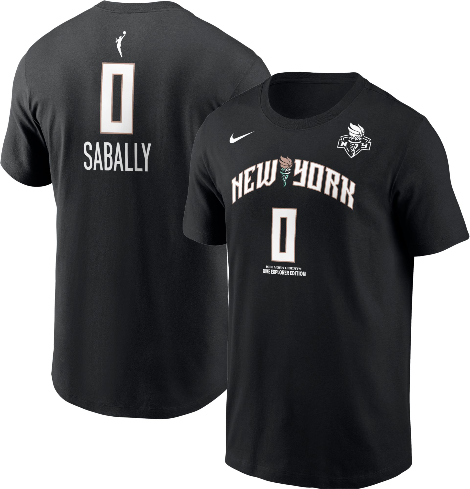 Nike Men's New York Liberty Satou Sabally #0 Black T-Shirt