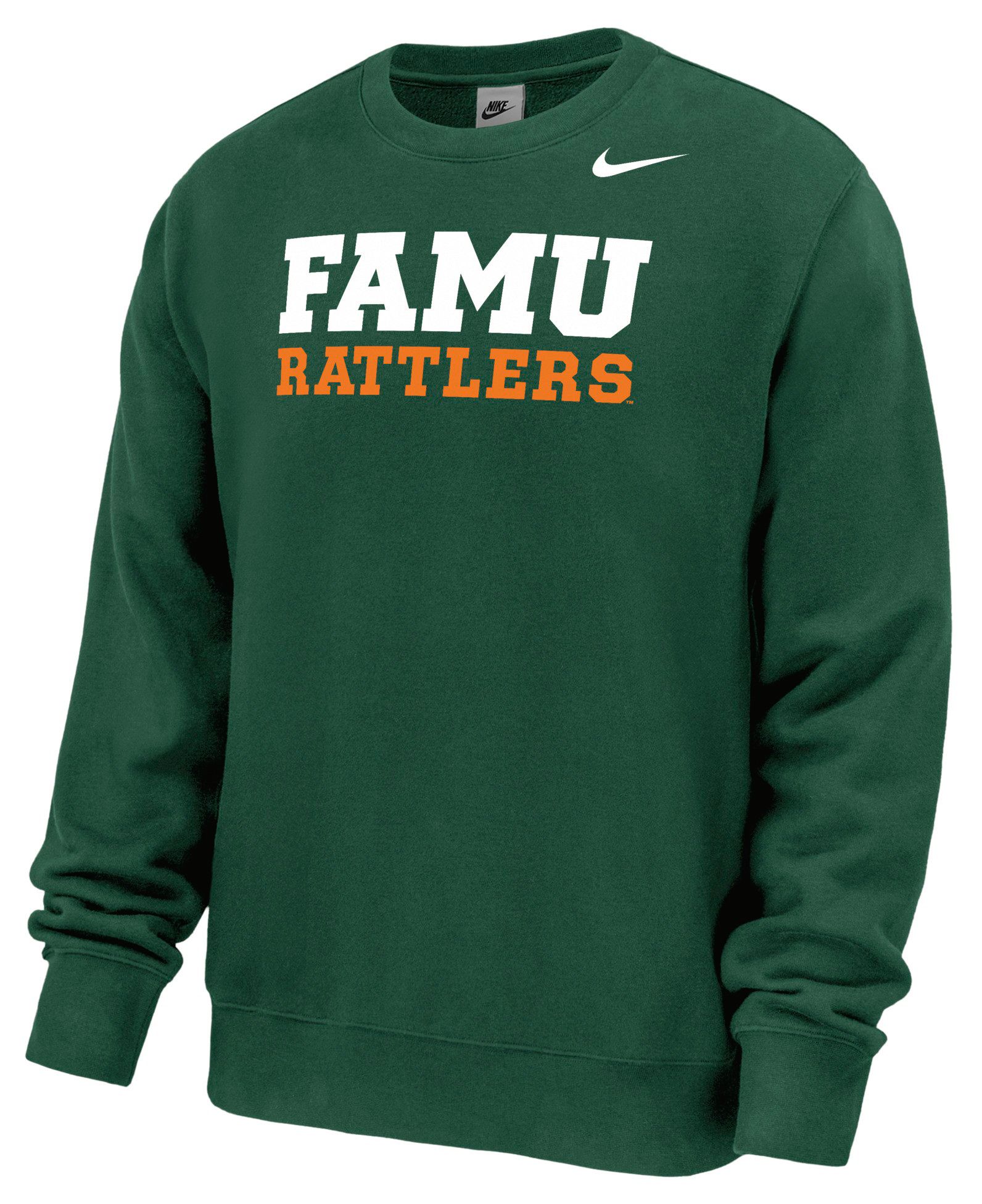 Nike Men's Florida A&amp;M Rattlers Wordmark Club Crewneck Sweatshirt