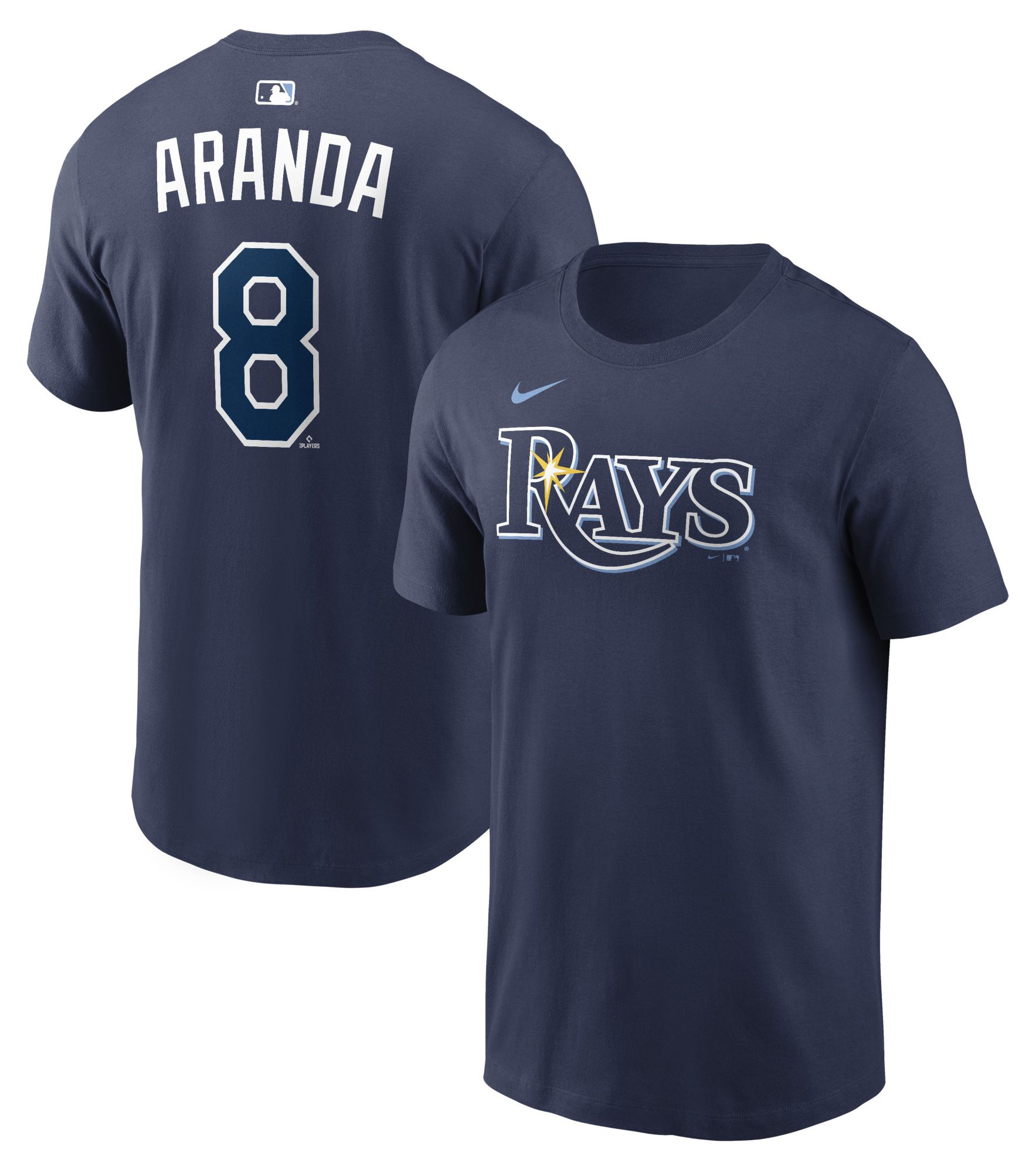 Nike Men's Tampa Bay Rays Navy Johnathan Aranada #8 Home T-Shirt