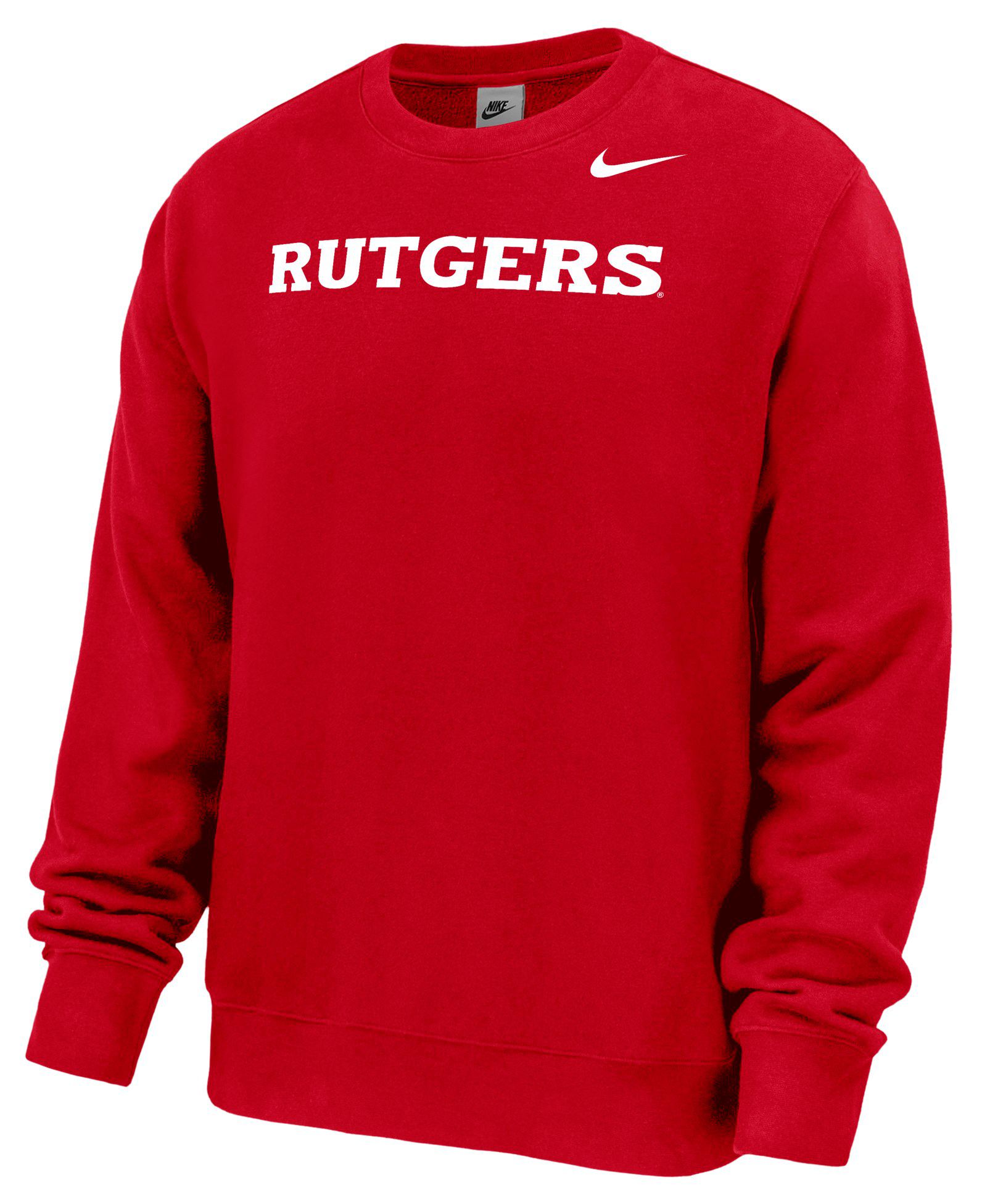 Nike Men's Rutgers Scarlet Knights Wordmark Club Crewneck Sweatshirt